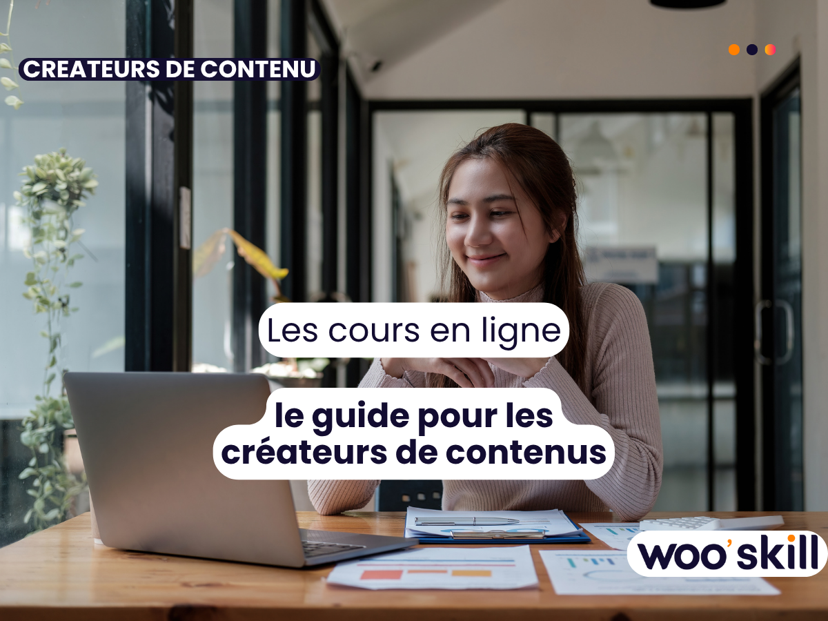 Illustration d'une créatrice de contenu qui se renseigne sur les cours en ligne
