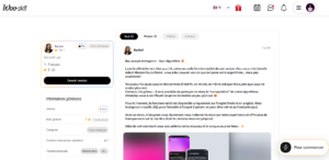 Capture d'écran de la communauté de Rachel sur Wooskill