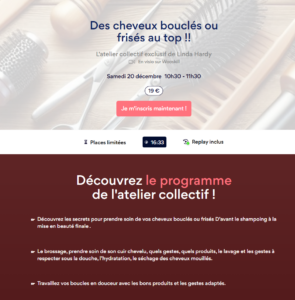 Capture d'écran de la landing page de Linda Hardy