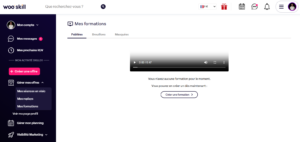 L'espace tableau de bord côté formateur sur Wooskill