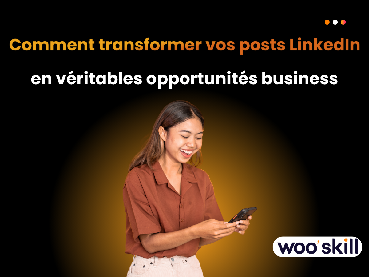 Une créatrice de contenu Linkedin qui publie sa formation sur Wooskill
