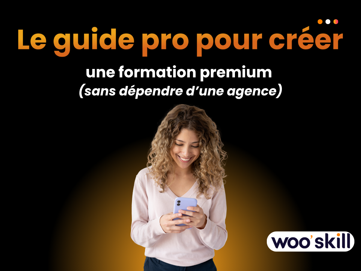 Une créatrice de contenu créant sa formation sur Wooskill