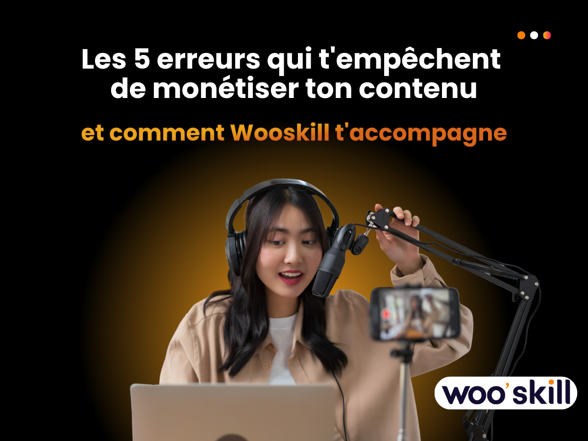 Une créatrice de contenu monétisant une formation en ligne sur Wooskill
