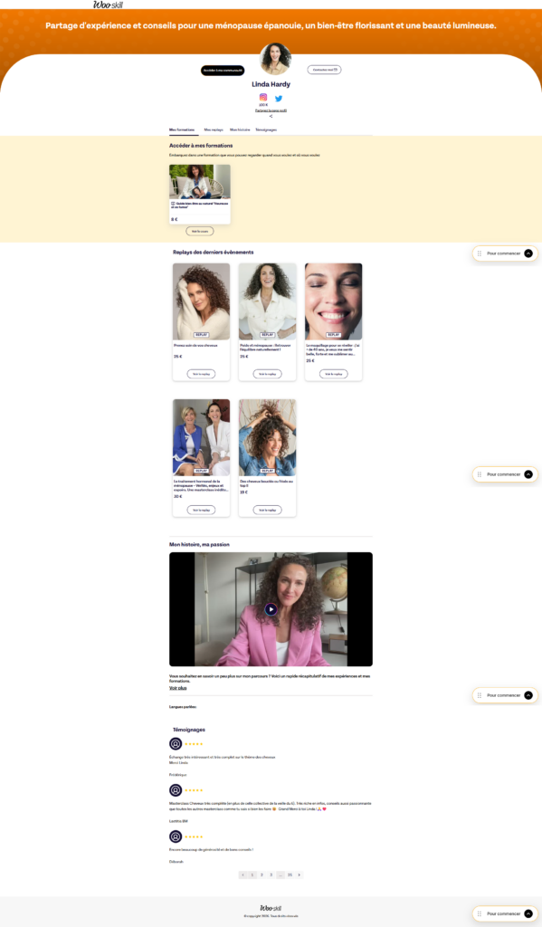 L'espace centralisé de Linda Hardy sur Wooskill