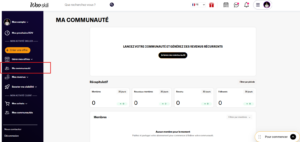 Espace Wooskill avec l'onglet Ma Communauté pour créer sa communauté privée sur Wooskill