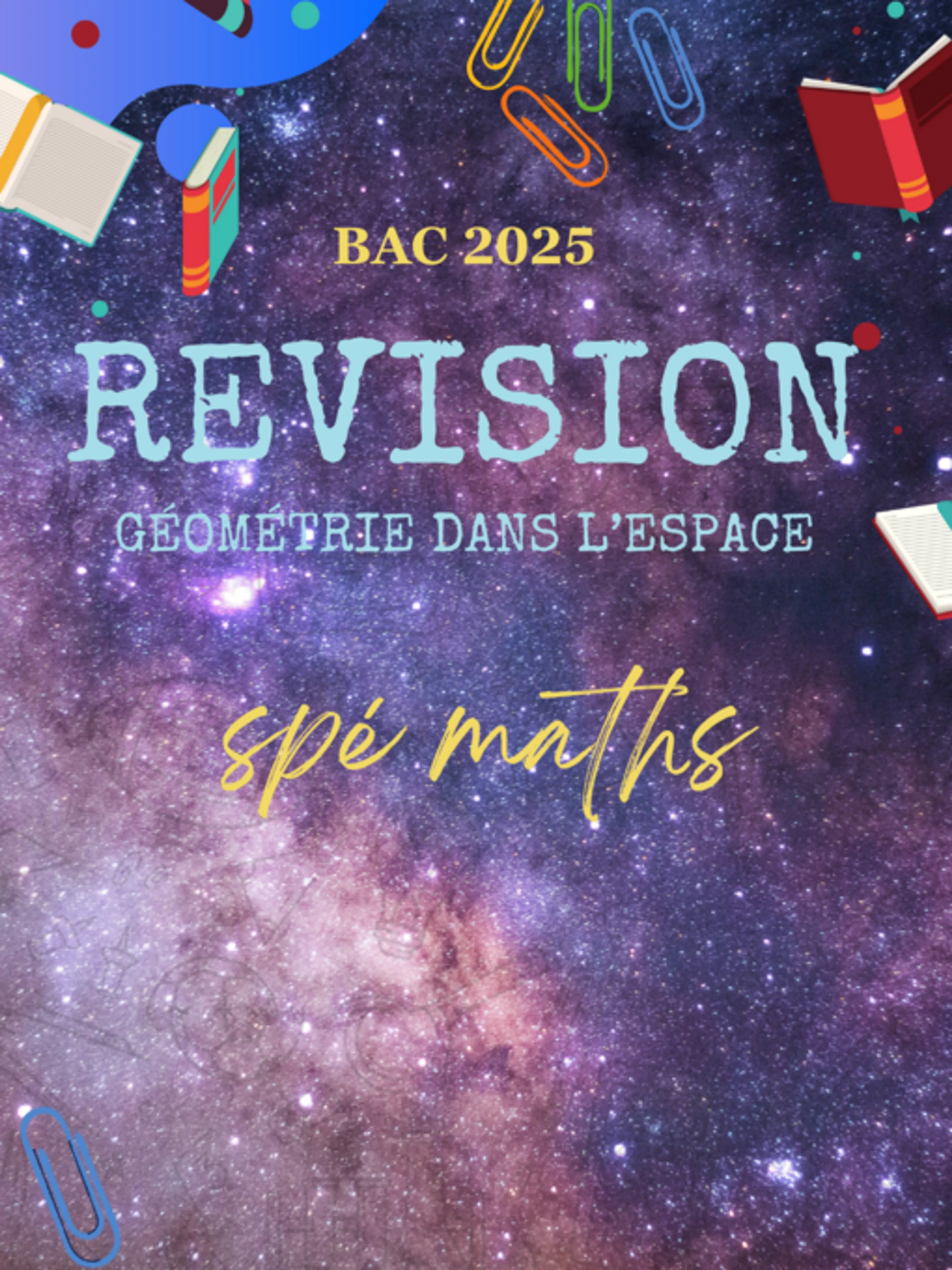 Image de présentation pour l'offre Révision BAC Spé maths : Géométrie dans l'espace par Abderrahim