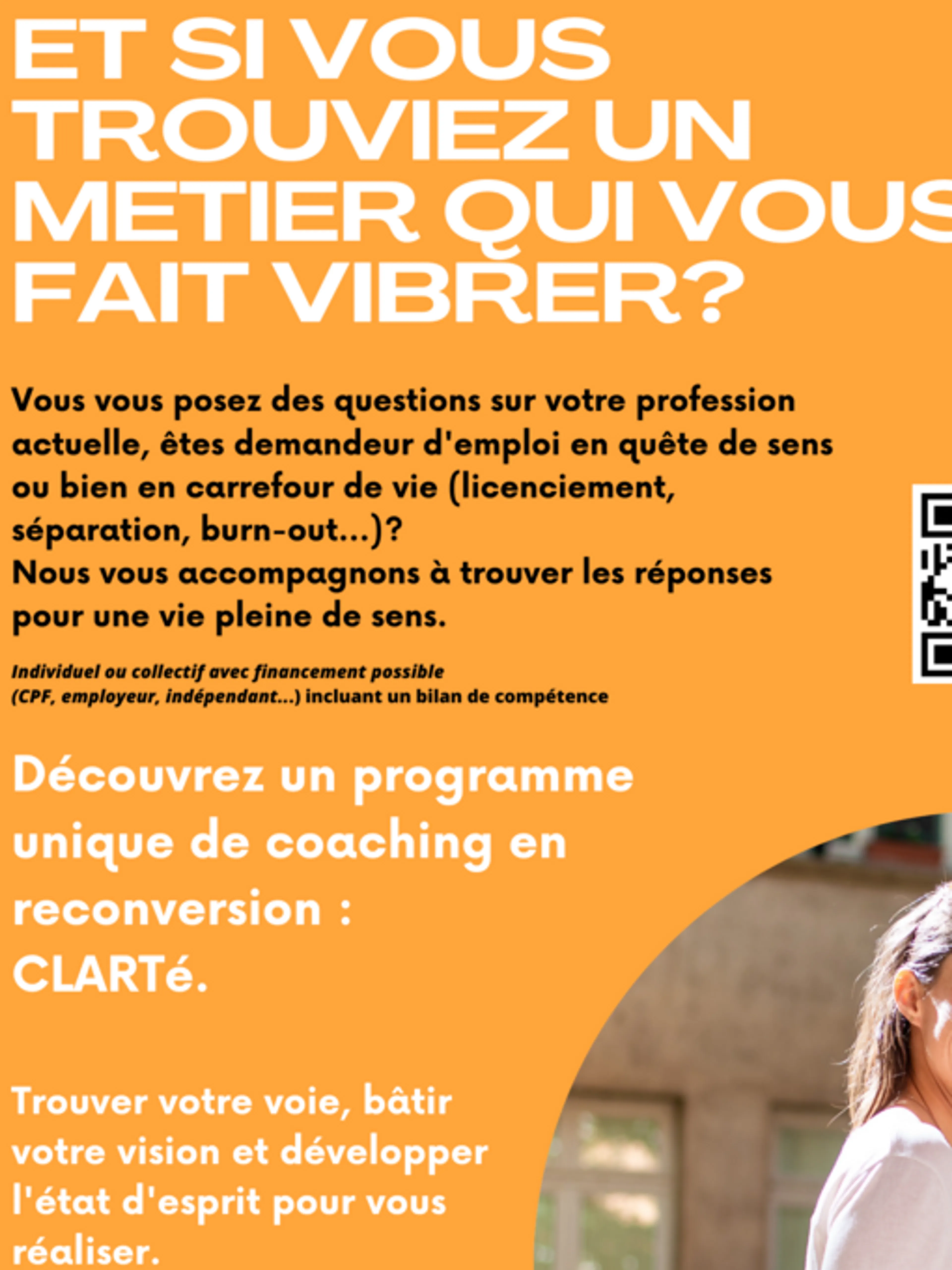 Image de présentation pour l'offre Clarté : coaching en reconversion professionnelle pour trouver sa voie, bâtir sa vision et l'état d'esprit pour se réaliser par Eugénie
