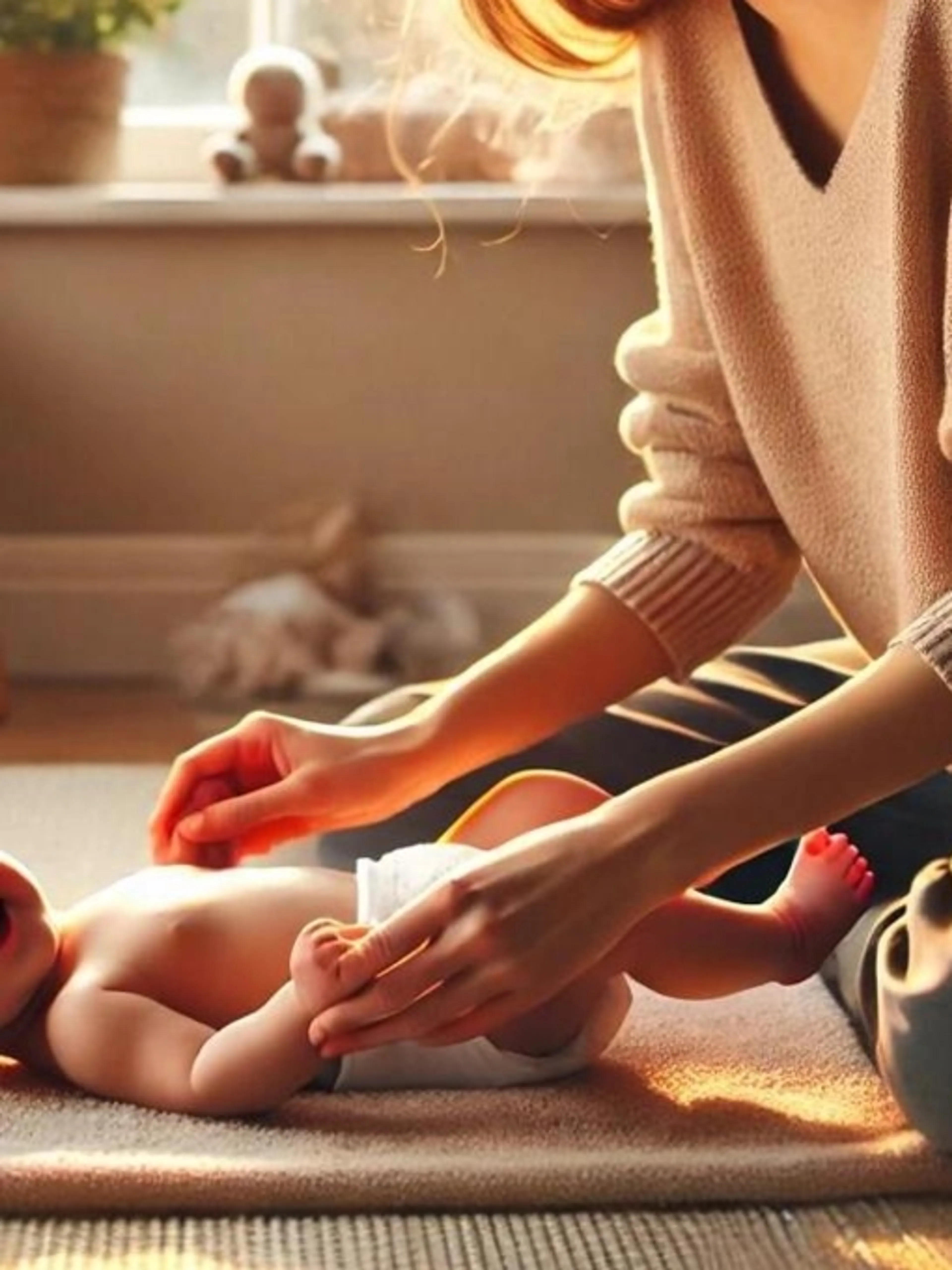 Image de présentation pour l'offre Atelier collectif pour une initiation au massage bien-être bébé par Michelle