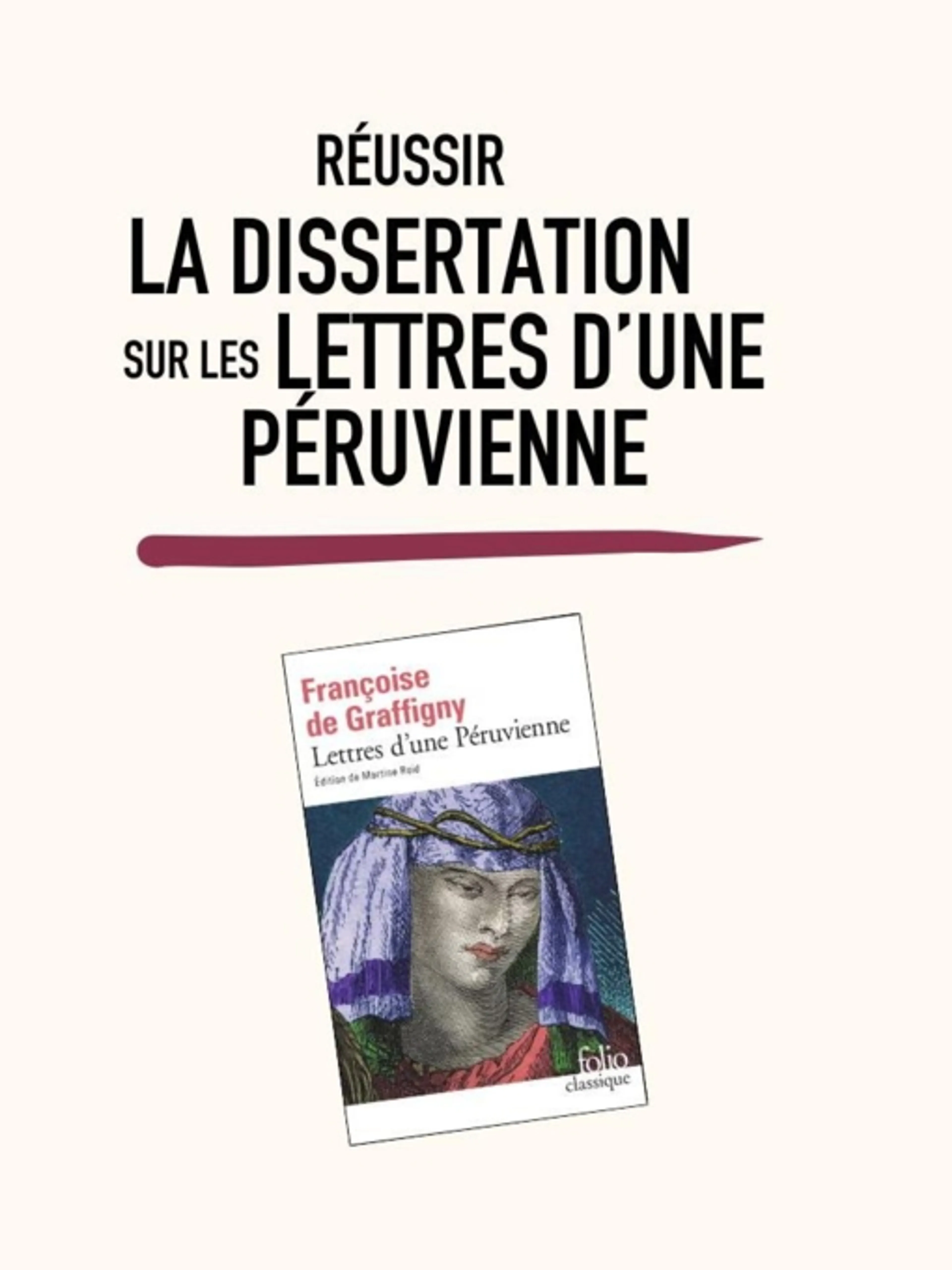 Image de présentation pour l'offre Réussir la dissertation sur Lettres d’une Péruvienne 2026 par Selene