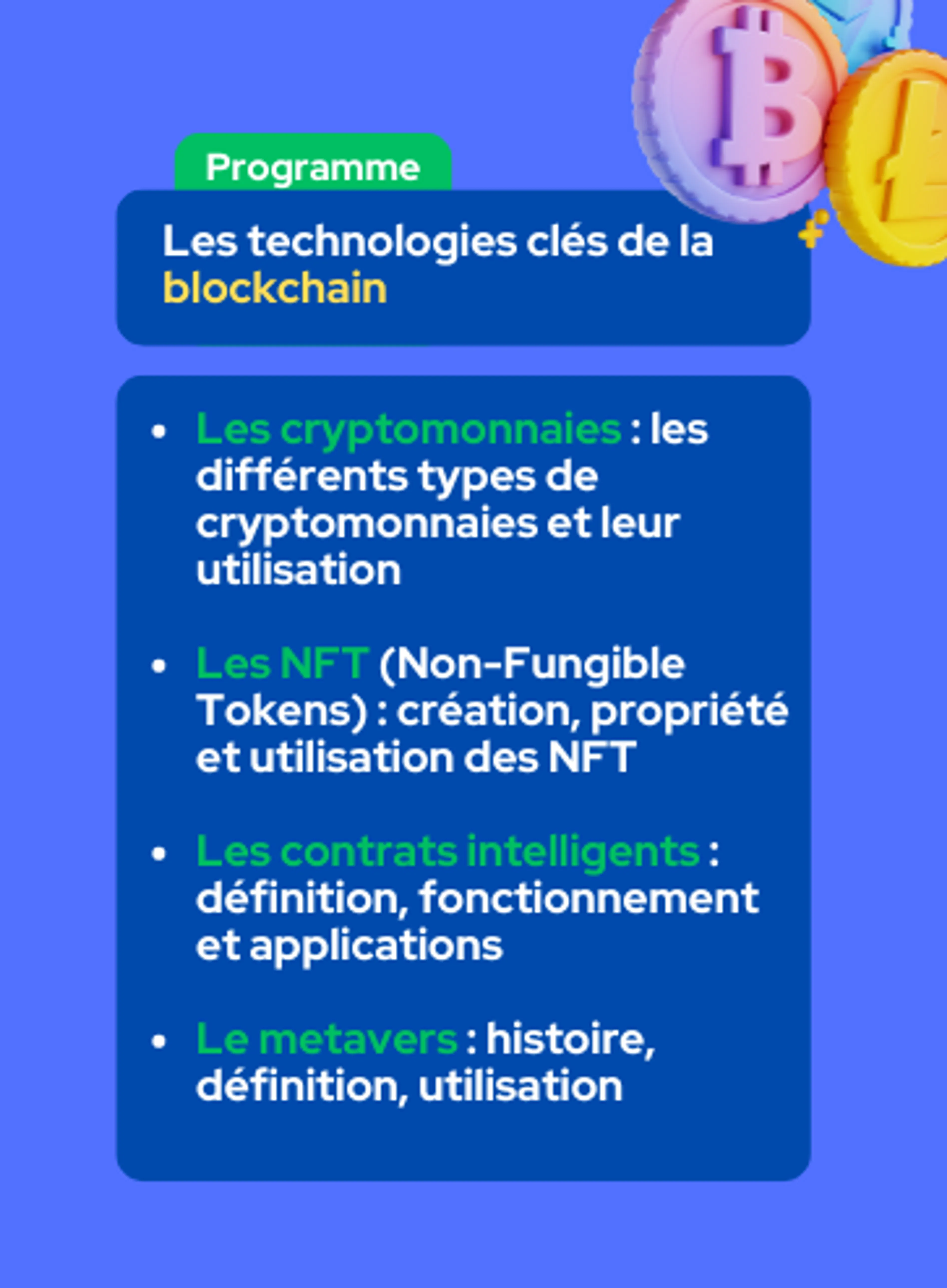 Image de présentation pour l'offre [Débutant] Module 2 : Les technologies clés de la blockchain par Juliette