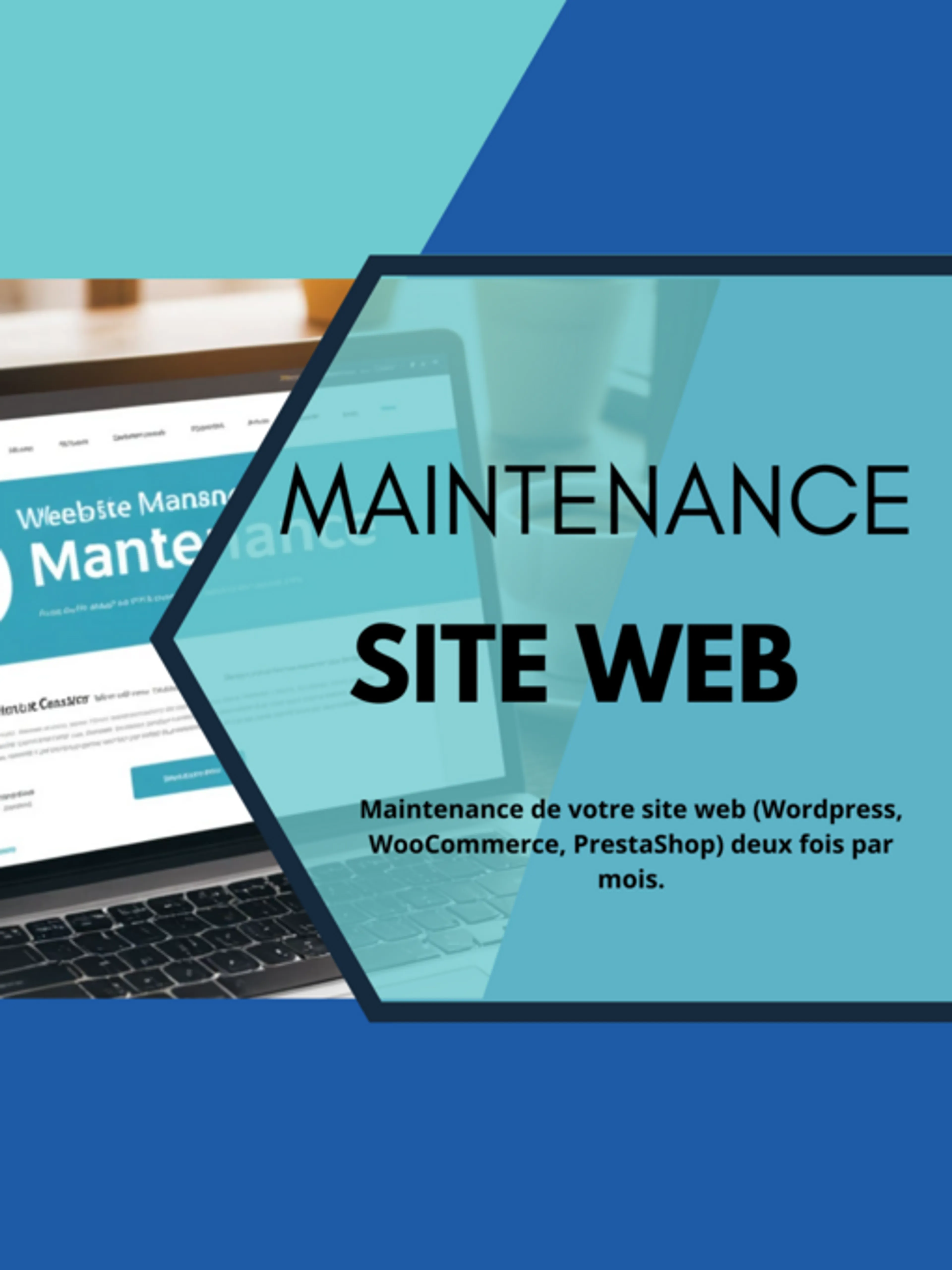 Maintenance basique de votre site web (Wordpress, WooCommerce, PrestaShop) deux fois par mois pendant 1 an.