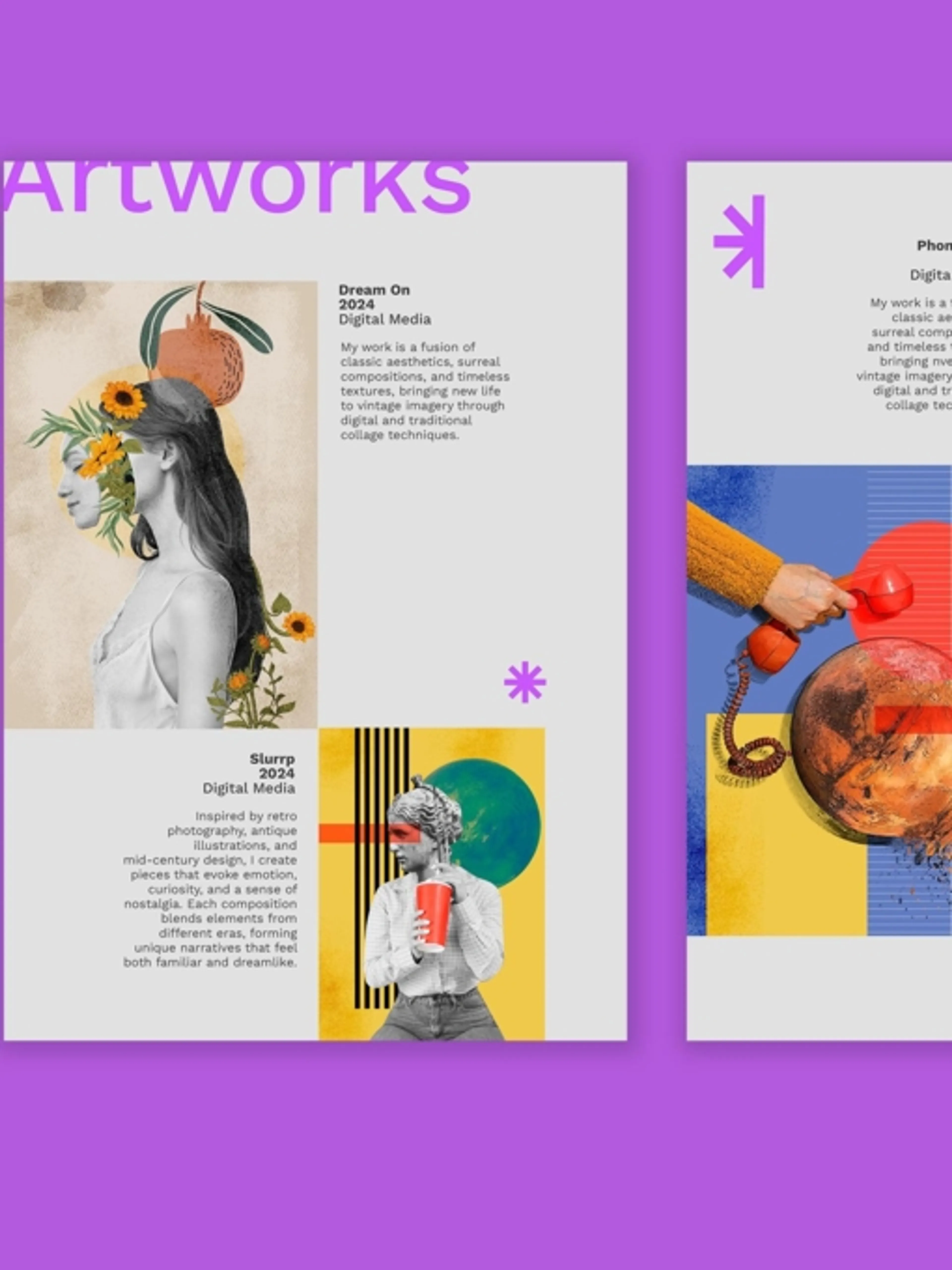 Création de portfolio pour artistes plasticien.nes