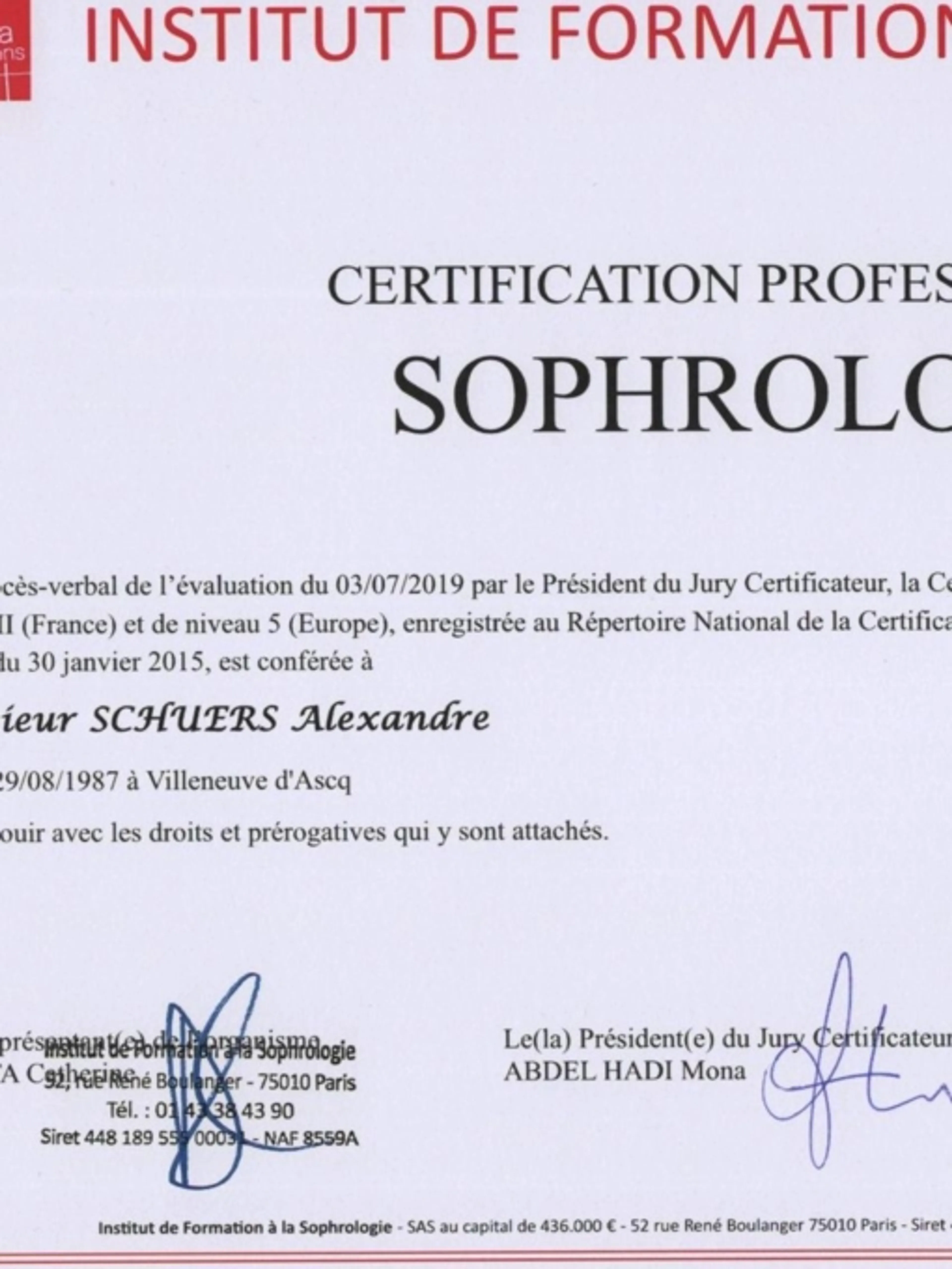 Image de présentation pour l'offre Transformez votre vie avec la sophrologie certifiée RNCP par Alexandre