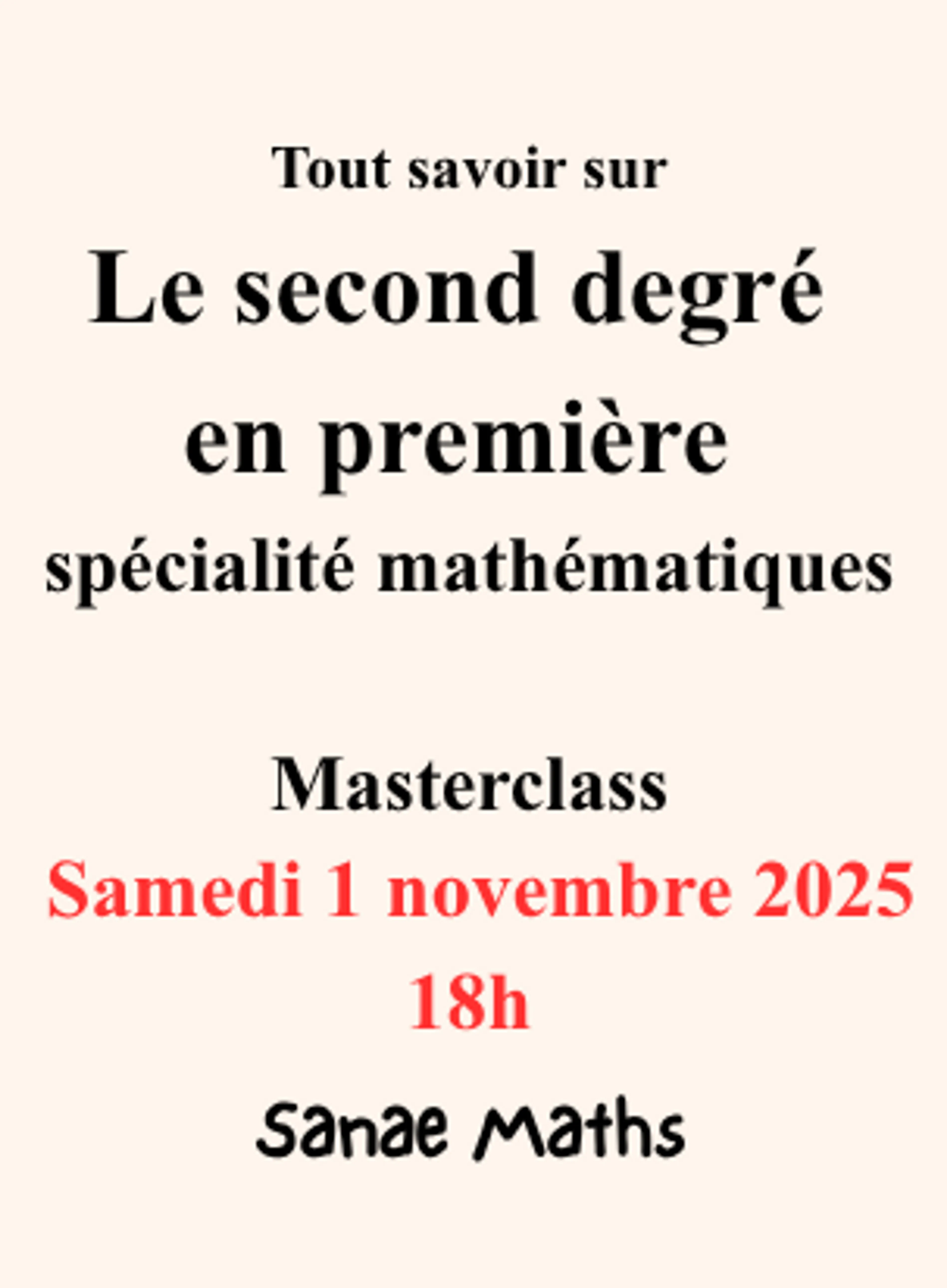 Image de présentation pour l'offre Cours complet sur les fonctions du second degré : forme canonique, signe, variations, équations et exercices types Bac. Une méthode claire et efficace par sanae