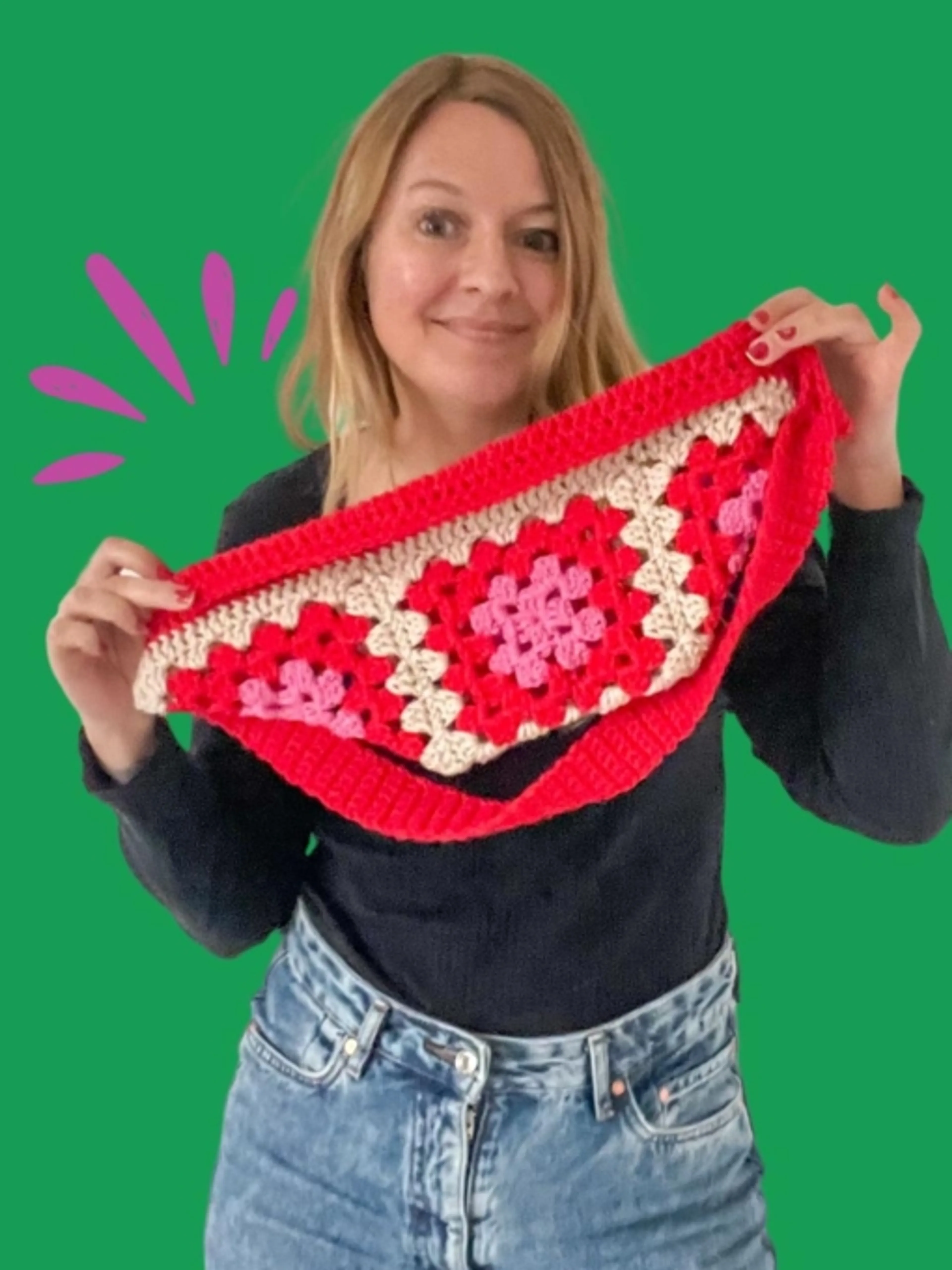 Image de présentation pour l'offre Réalise ton sac banane hyper facile au crochet par Caro Tricote