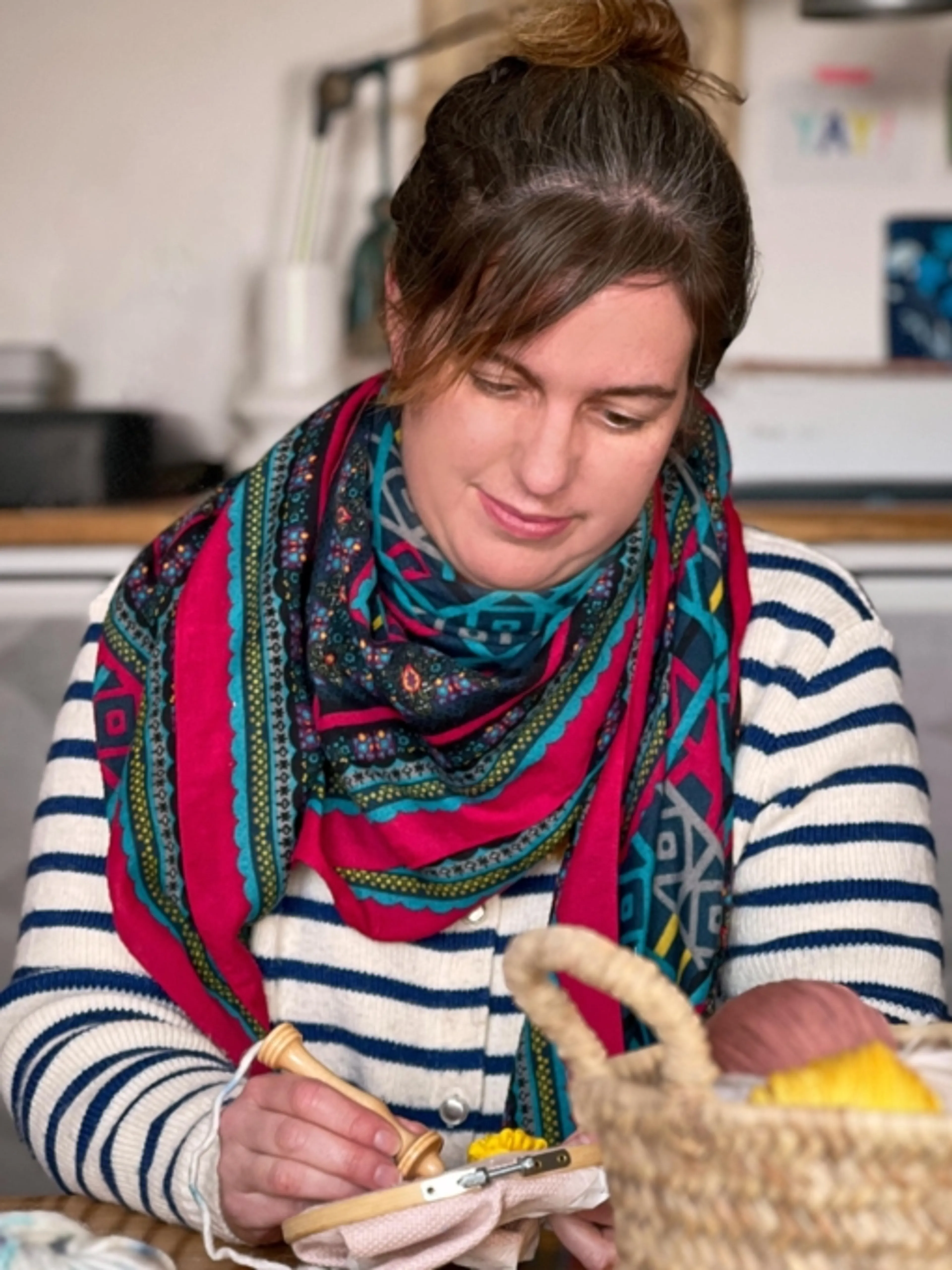 Image de présentation pour l'offre Programme : Apprends à faire de la punch needle par Laetitia / Vert Cerise