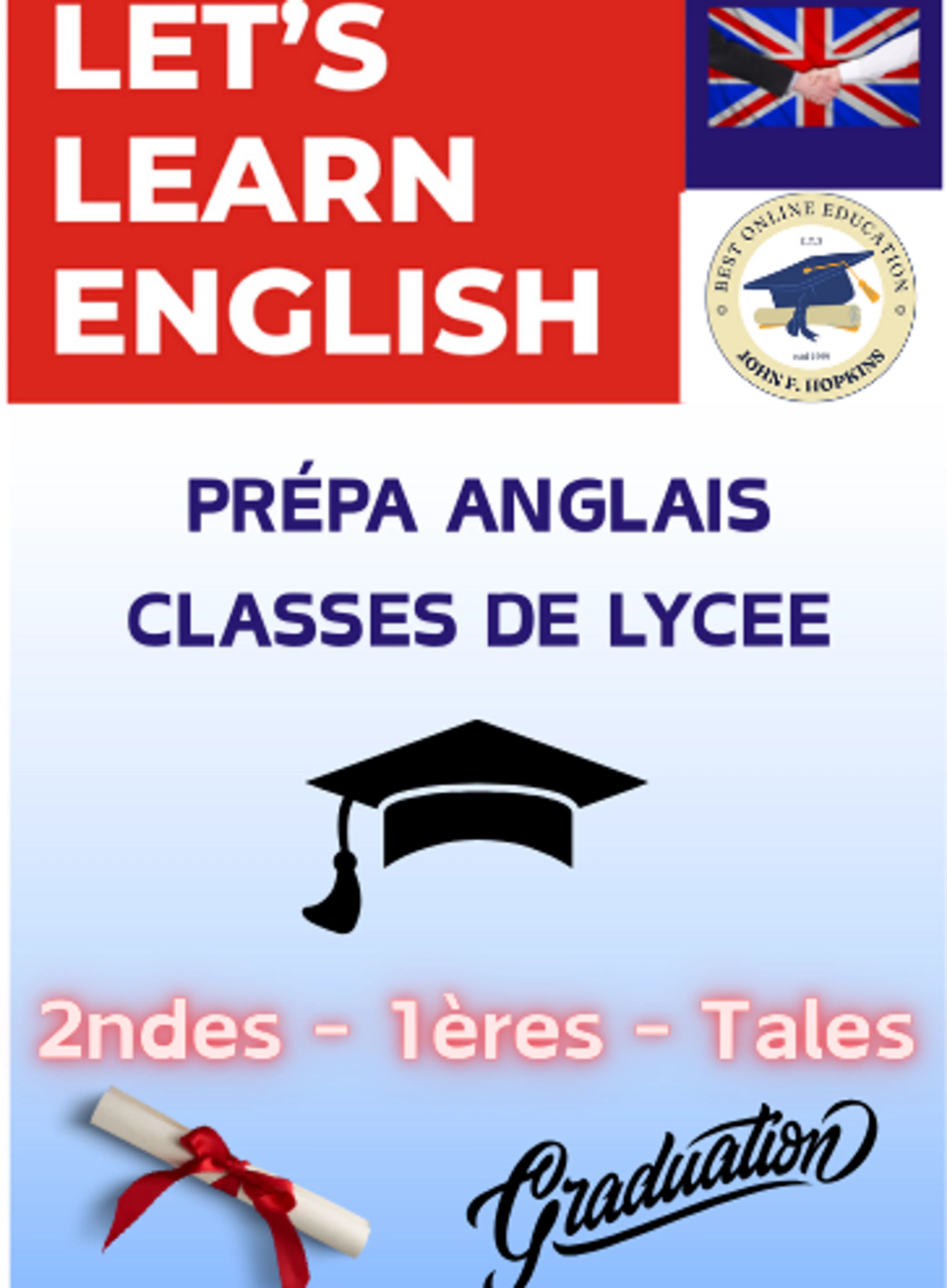 Image de présentation pour l'offre Prépa ANGLAIS classes de lycée (32h) par John F. Hopkins