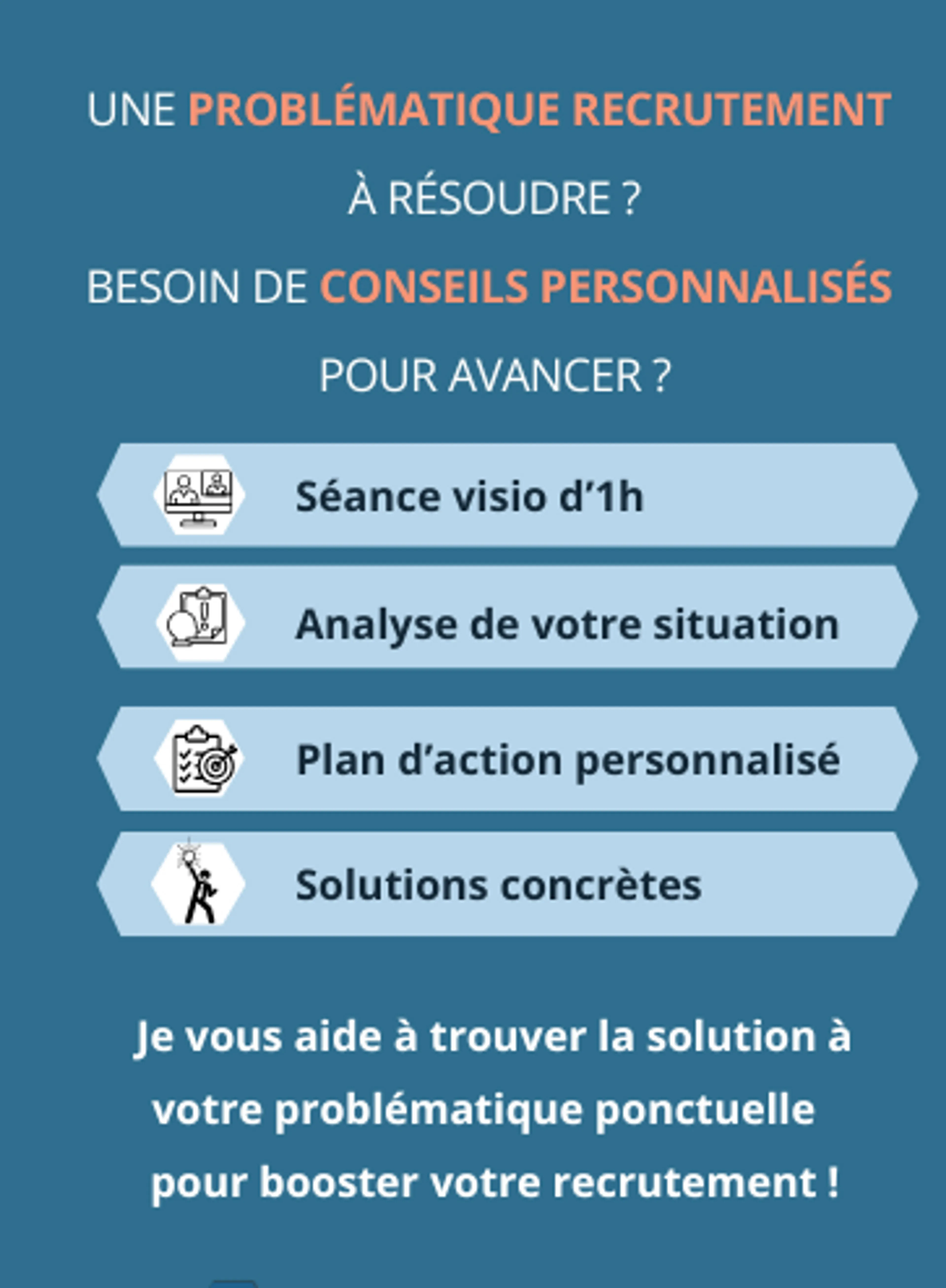 Vous êtes dirigeant ou manager face à une problématique de recrutement ? Discutons-en et repartez avec une solution concrète pour avancer