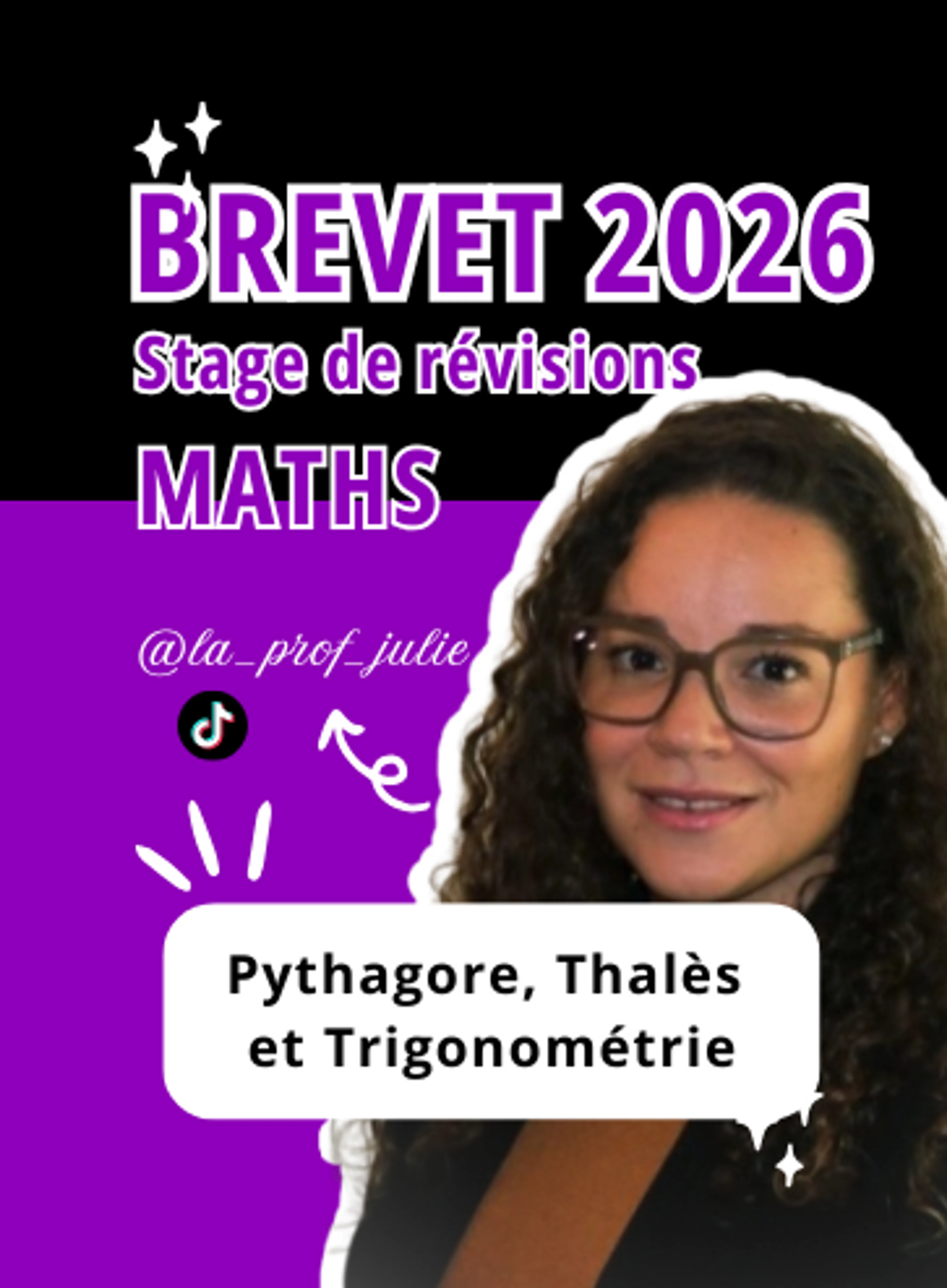 Image de présentation pour l'offre 3ème BREVET - Stage de Révisions - Maths - PYTHAGORE, THALÈS et TRIGONOMÉTRIE par La Prof Julie