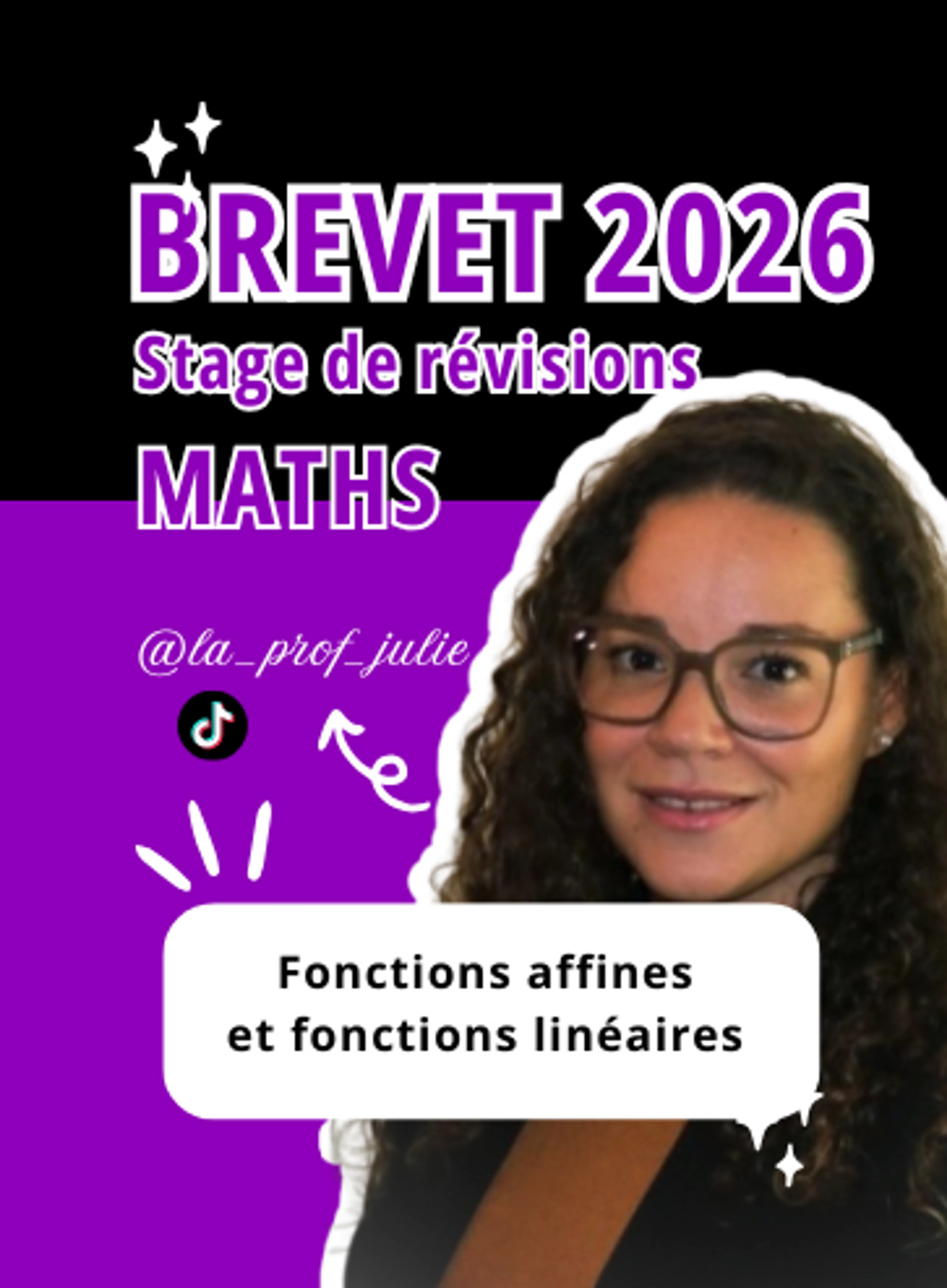 Image de présentation pour l'offre 3ème BREVET - Stage de Révisions - Maths - FONCTIONS LINEAIRES ET FONCTIONS AFFINES par La Prof Julie