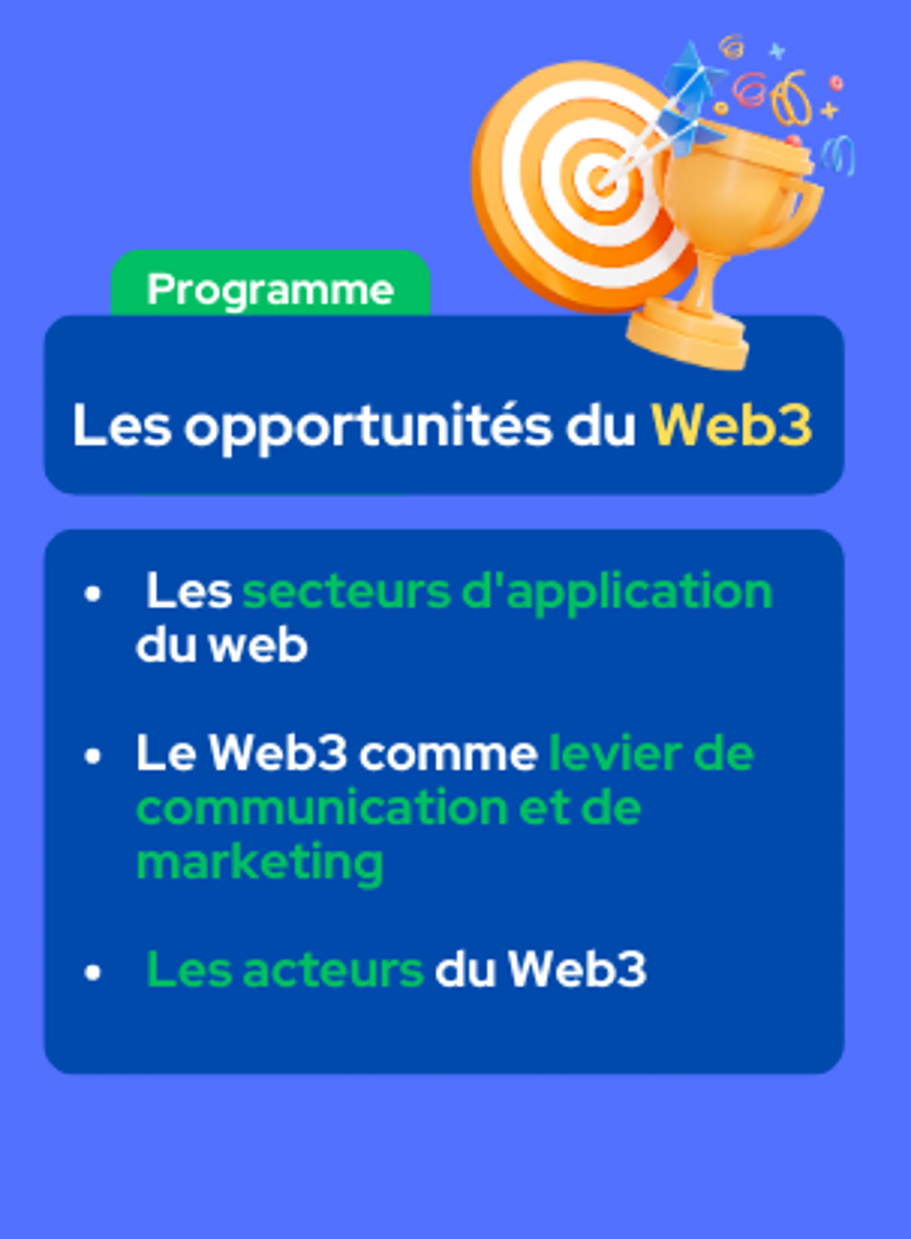 Image de présentation pour l'offre [Intermédiaire] Module 3 : Les opportunités du Web3 par Juliette
