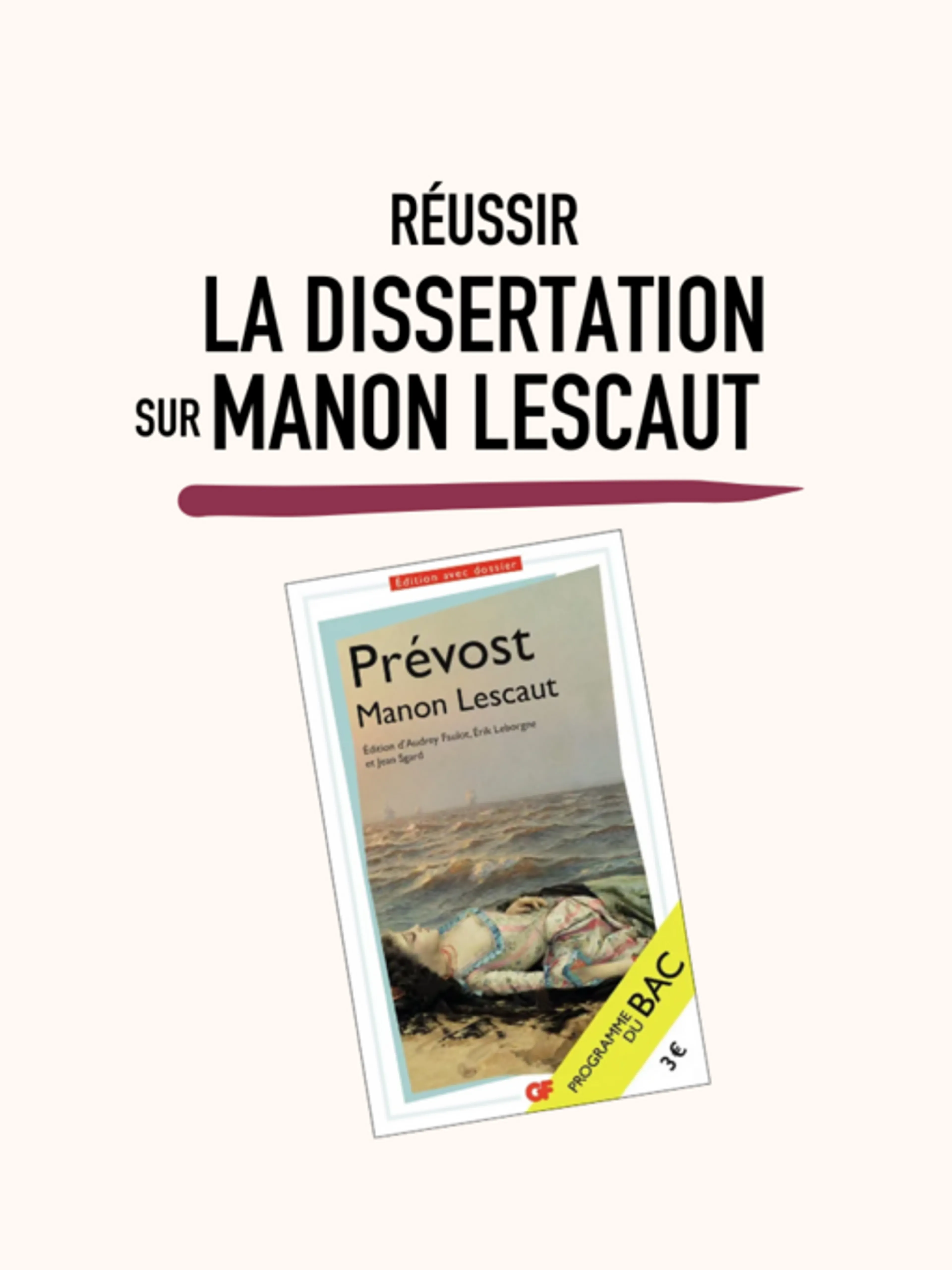 Image de présentation pour l'offre Réussir la dissertation sur Manon Lescaut par Selene
