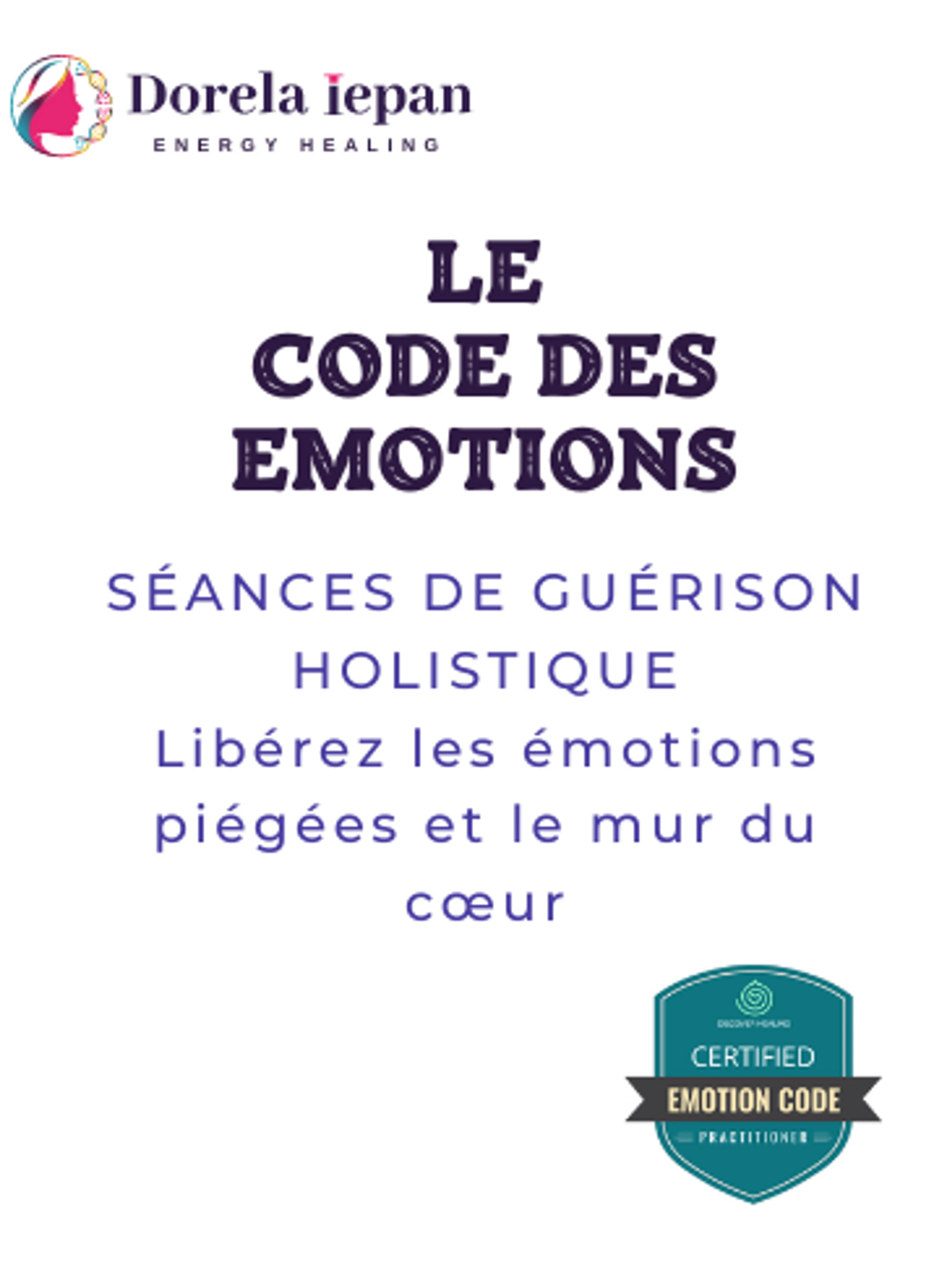 Image de présentation pour l'offre Utiliser les Code des Emotions, le EFT (Emotional Freedom Techniques) pour la gestion des émotions. par Dorela