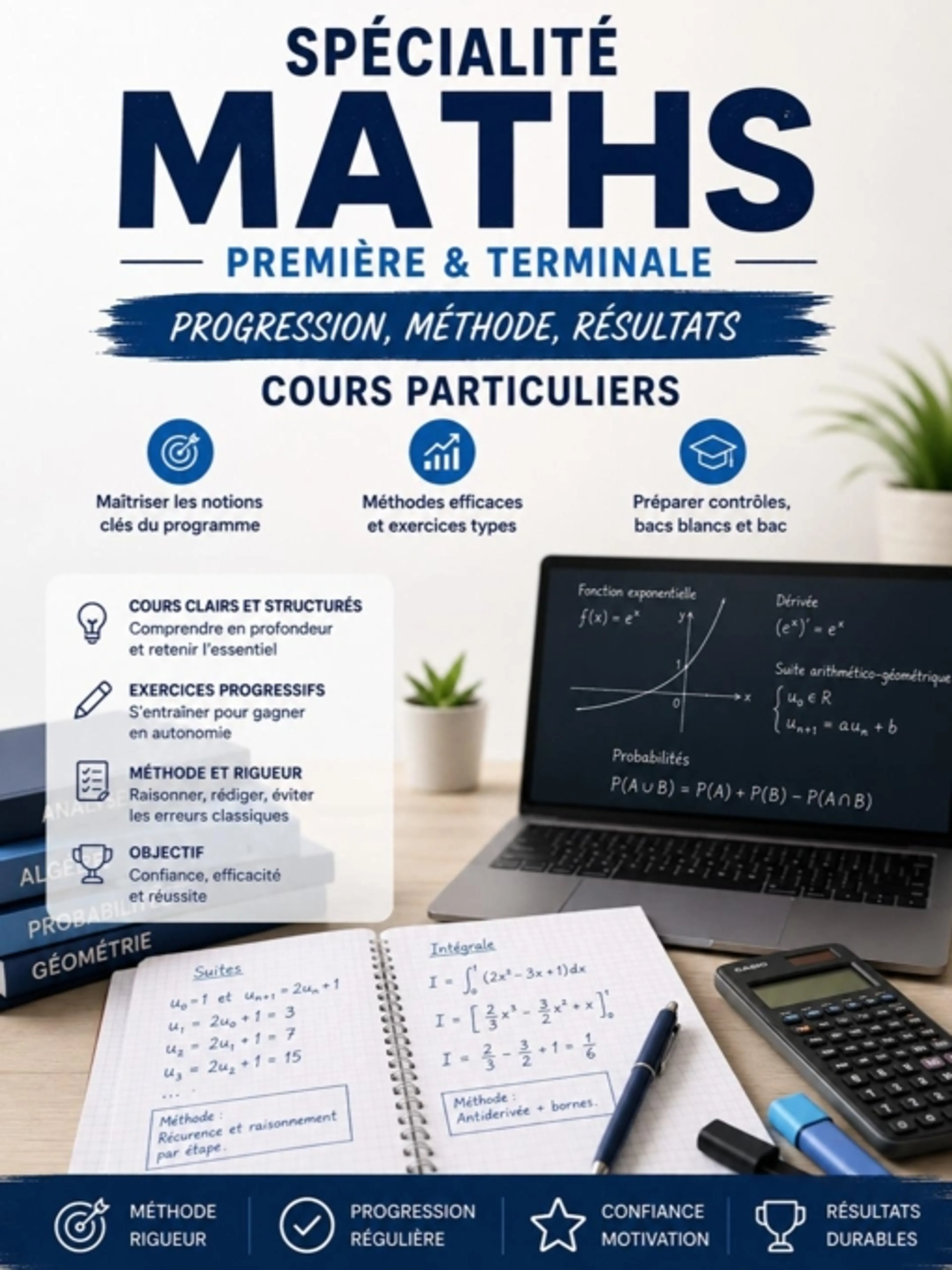 Spécialité maths — préparation contrôles, bac et exercices types