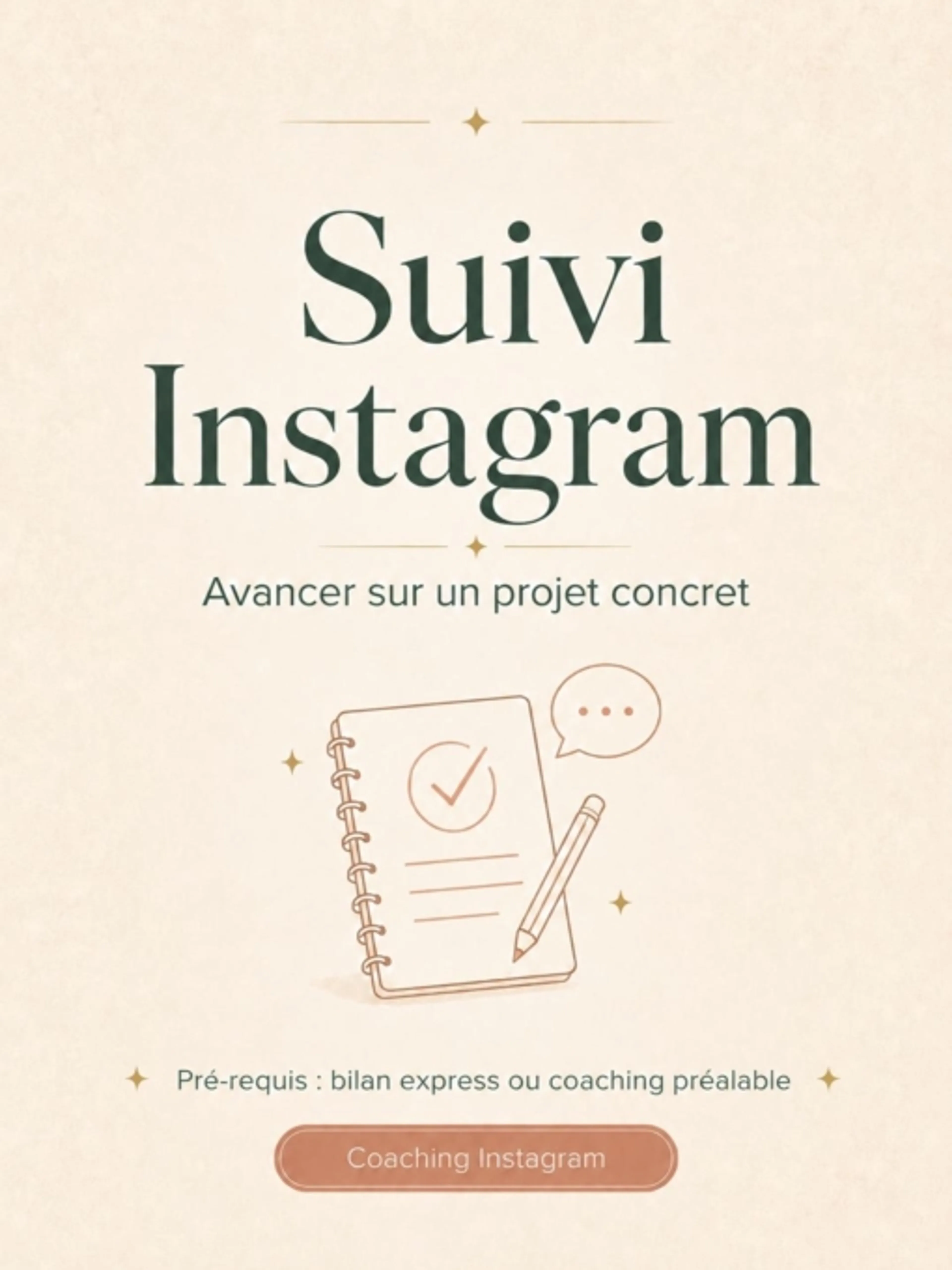 Suivi Instagram - avancer sur un projet concret