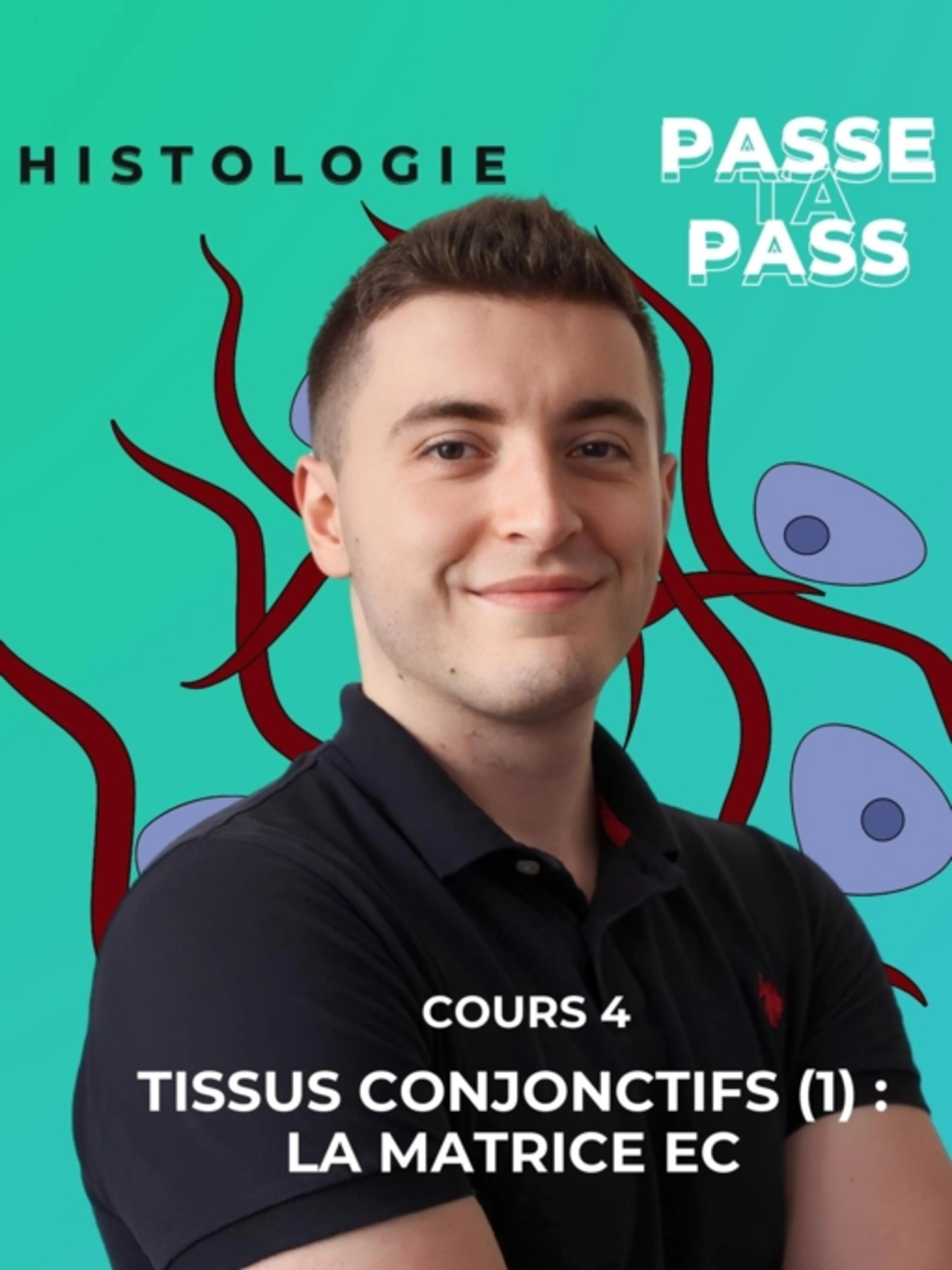 Image de présentation pour l'offre HISTOLOGIE 4 - Tissus Conjonctifs (Partie 1)
La matrice extra-cellulaire : les fibres et la substance fondamentale par Passe Ta Pass