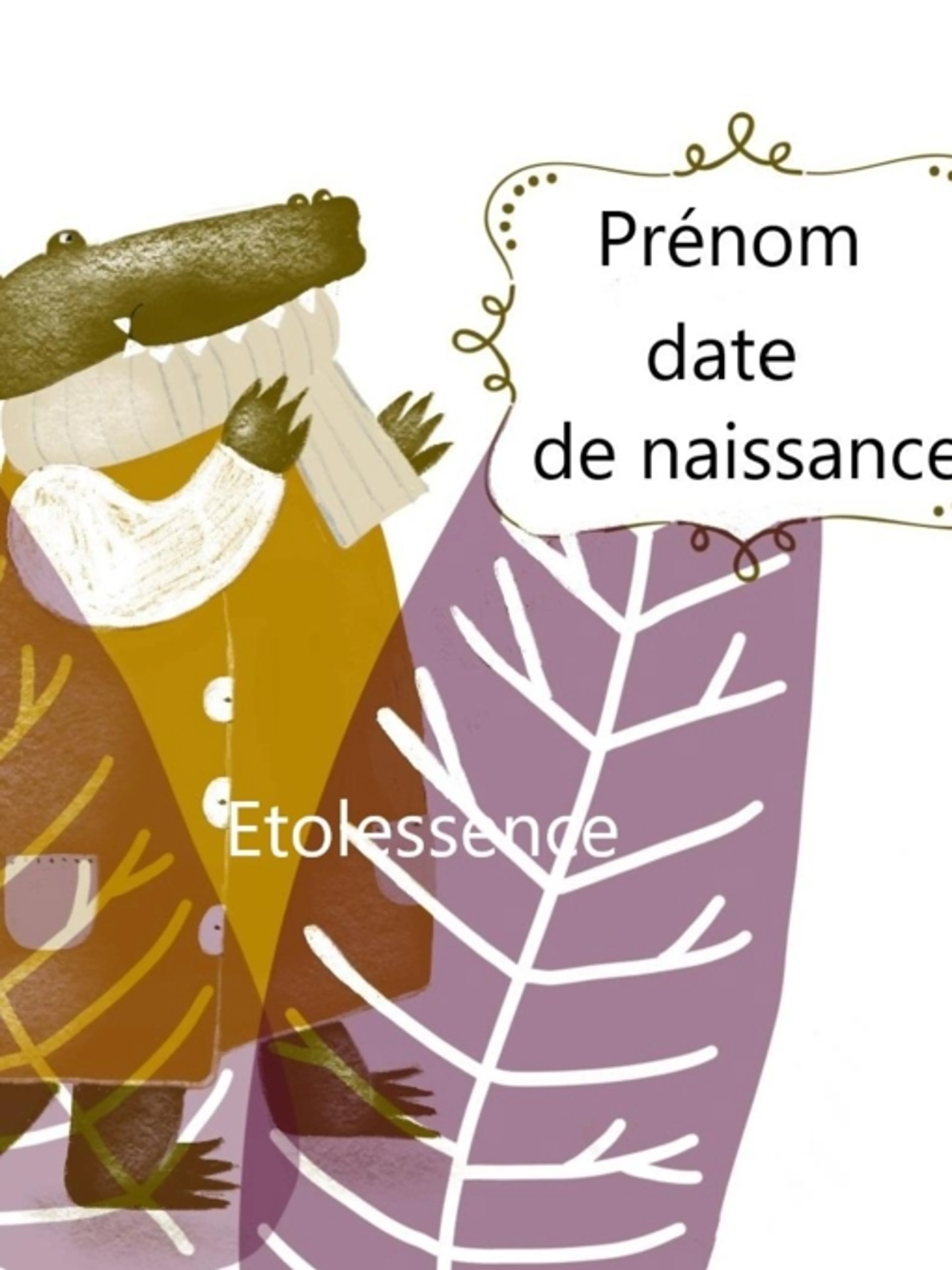 Image de présentation pour l'offre Création de votre faire-part de naissance par etolessenceart