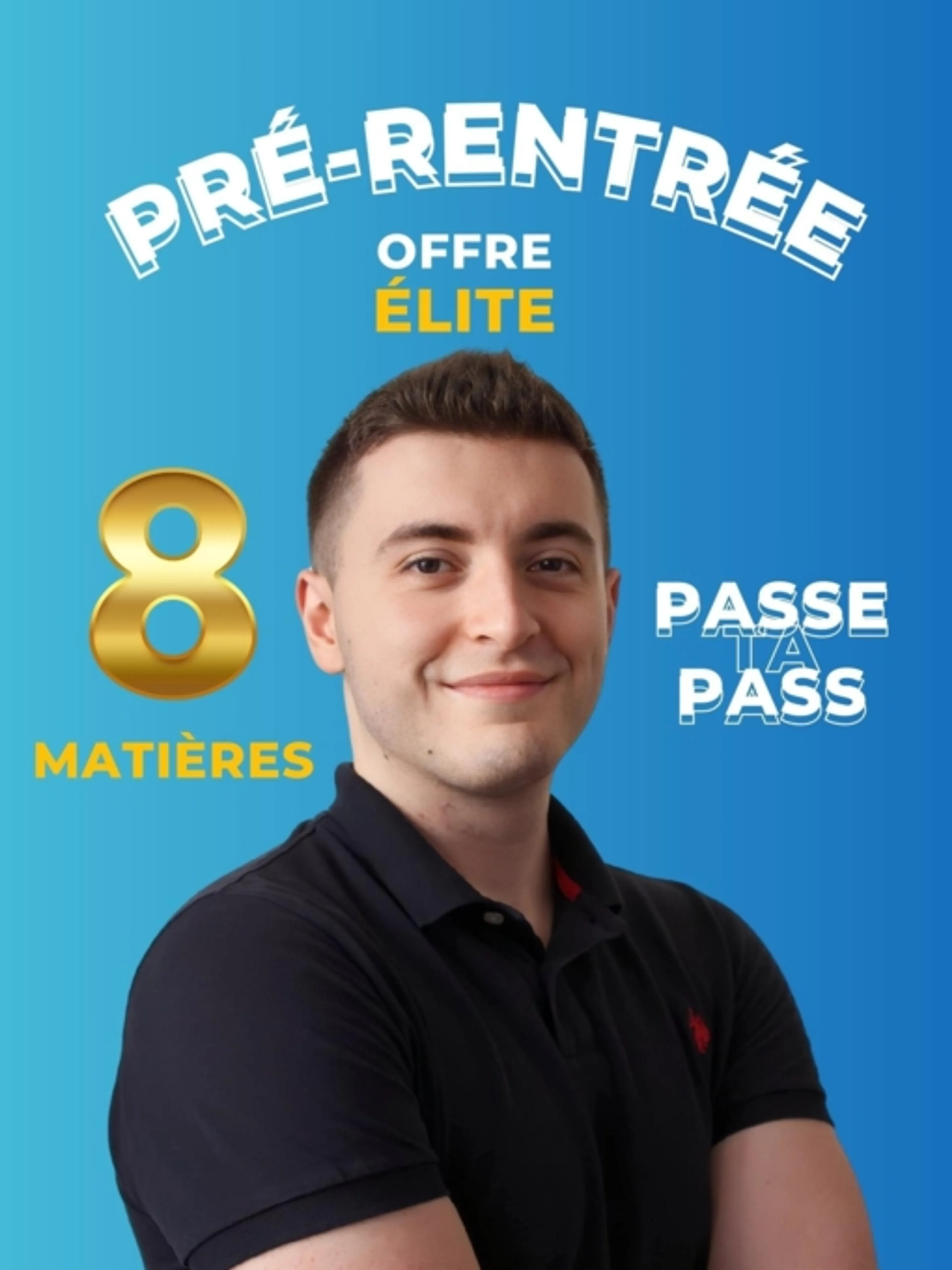 Image de présentation pour l'offre Pré-rentrée PASSE TA PASS - Offre Élite
Chimie + Biochimie + Biologie Cellulaire + Histologie + Biophysique + ICM + Physiologie + Santé Publique par Passe Ta Pass