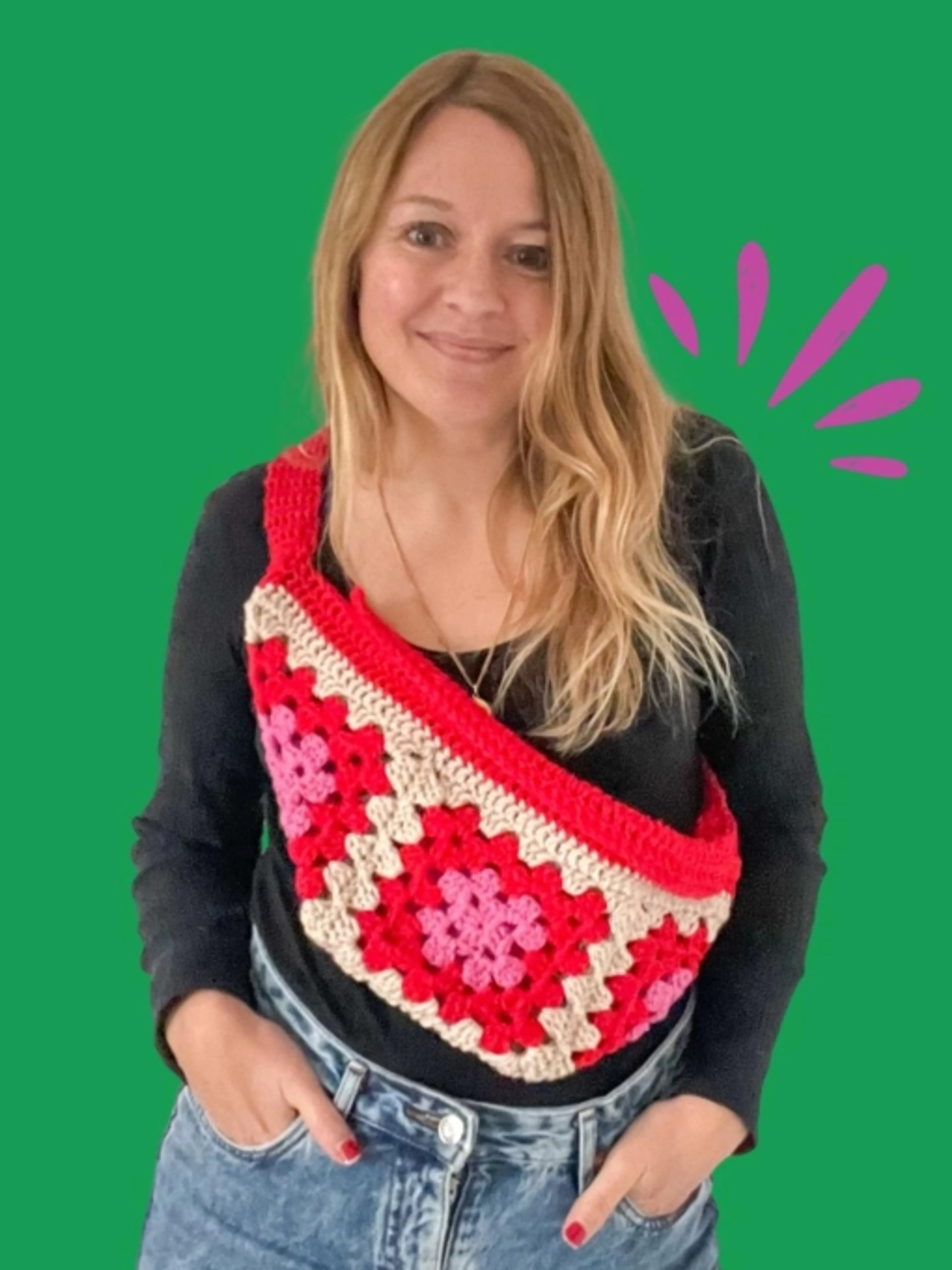Image de présentation pour l'offre Réalise ton sac banane hyper facile au crochet par Caro Tricote