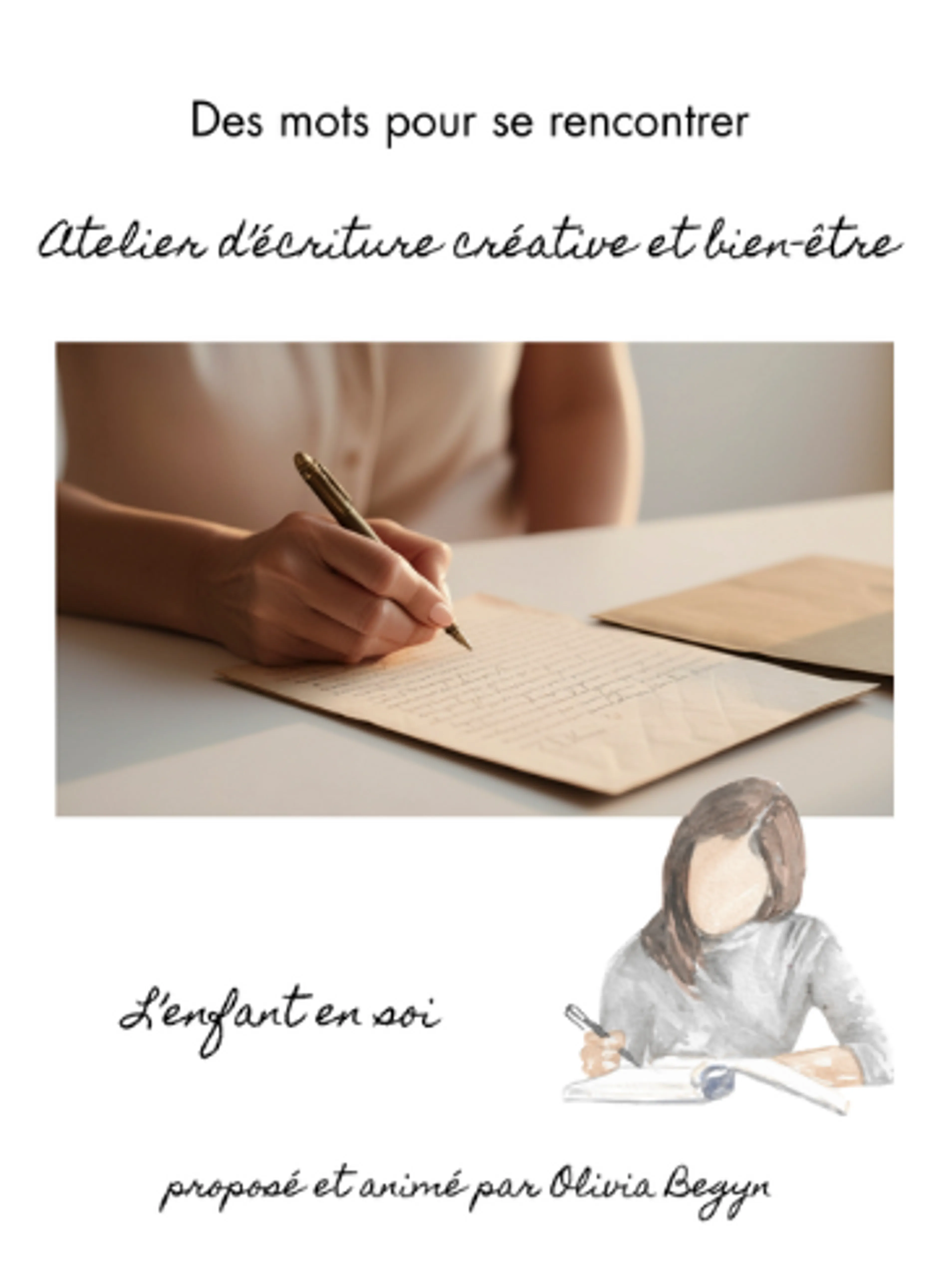 Image de présentation pour l'offre Atelier d'écriture : L'ENFANT EN NOUS par Olivia