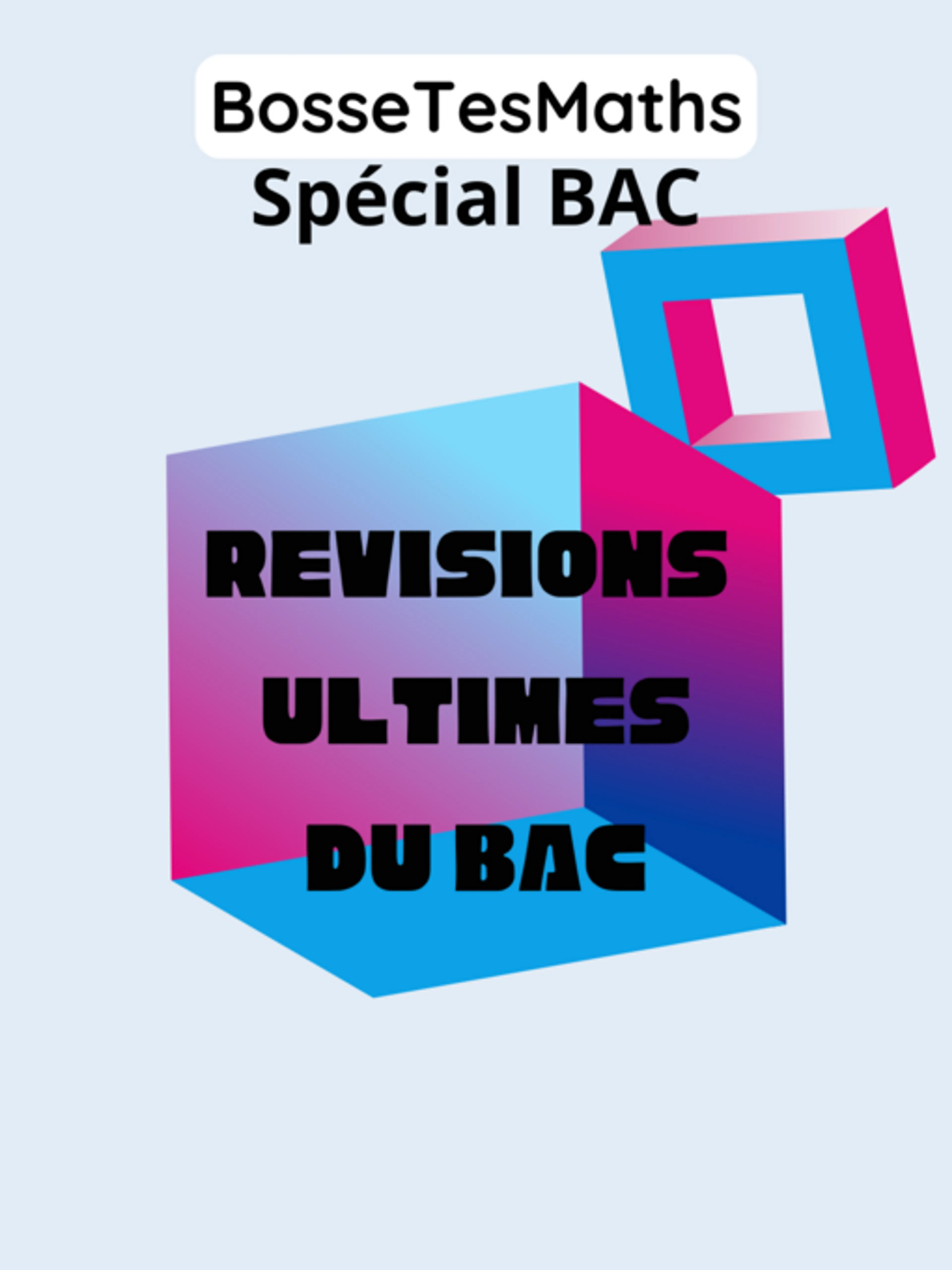 Image de présentation pour l'offre Révisions ultimes du Bac de spé maths avant l'épreuve ! par BosseTesMaths