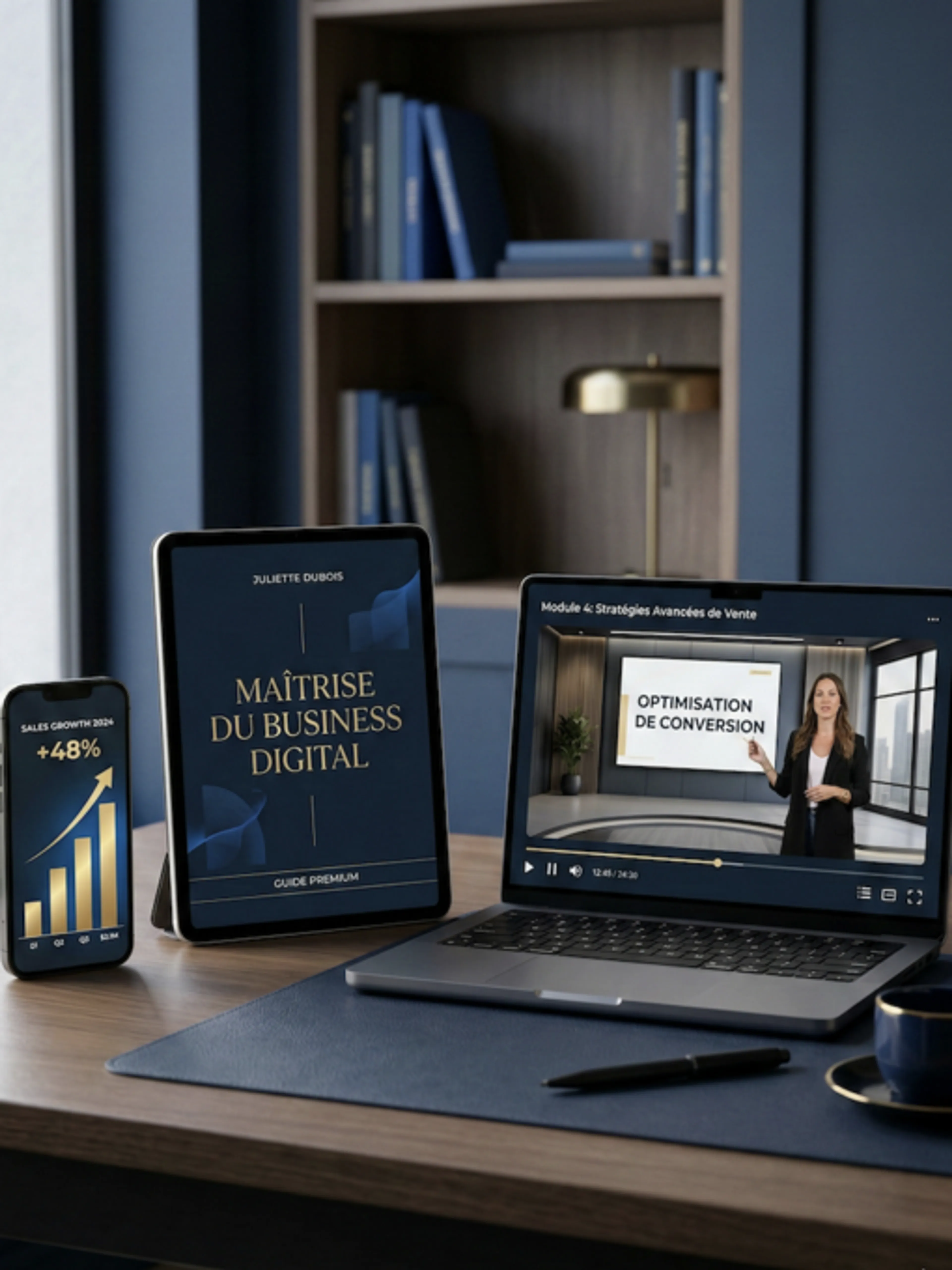 Image de présentation pour l'offre Devenez un expert de la vente de produits digitaux sur Wooskill par Rachel