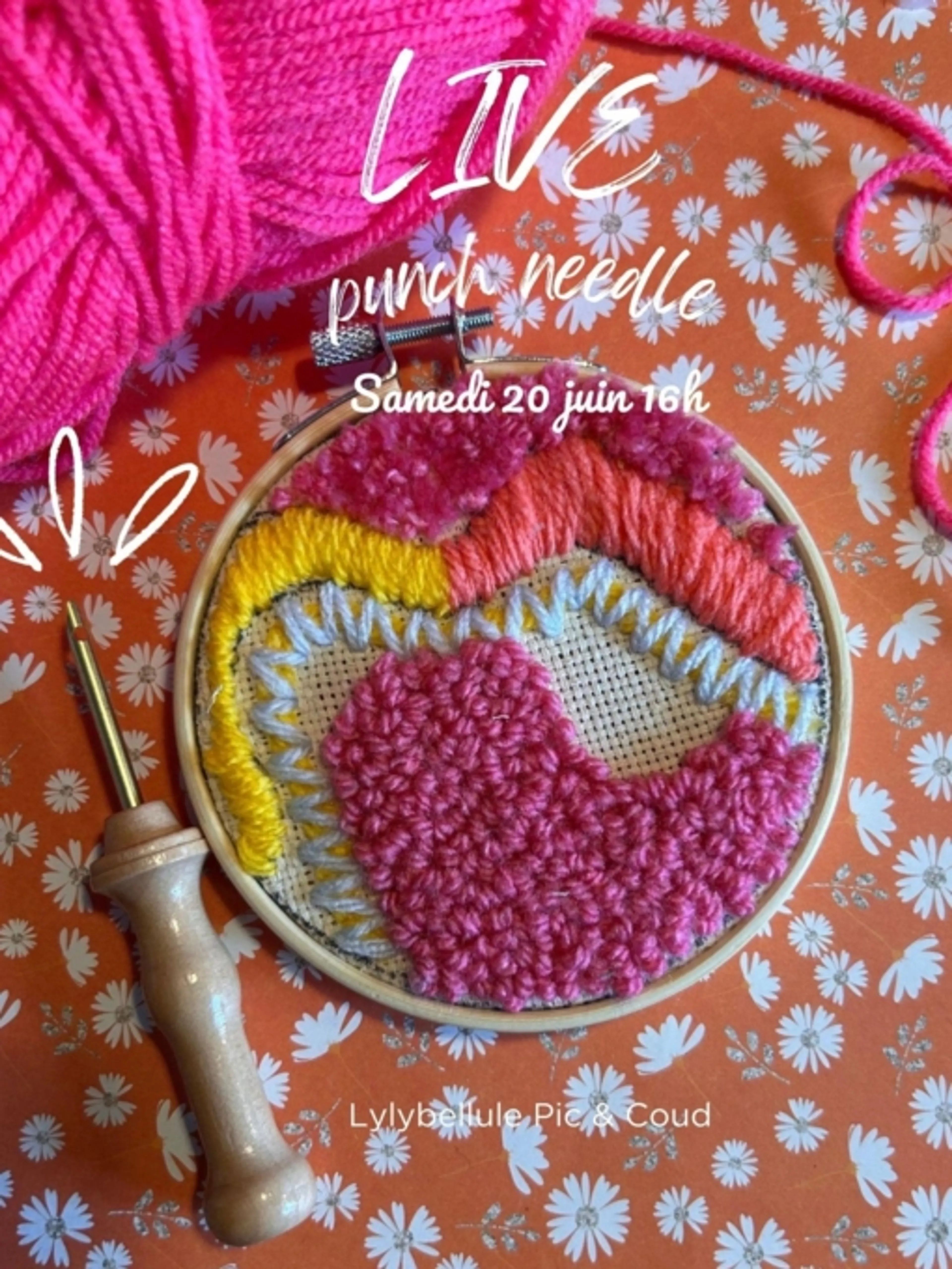 Image de présentation pour l'offre Punch needle : créez votre déco murale en groupe ! 🎨 par LYLY
