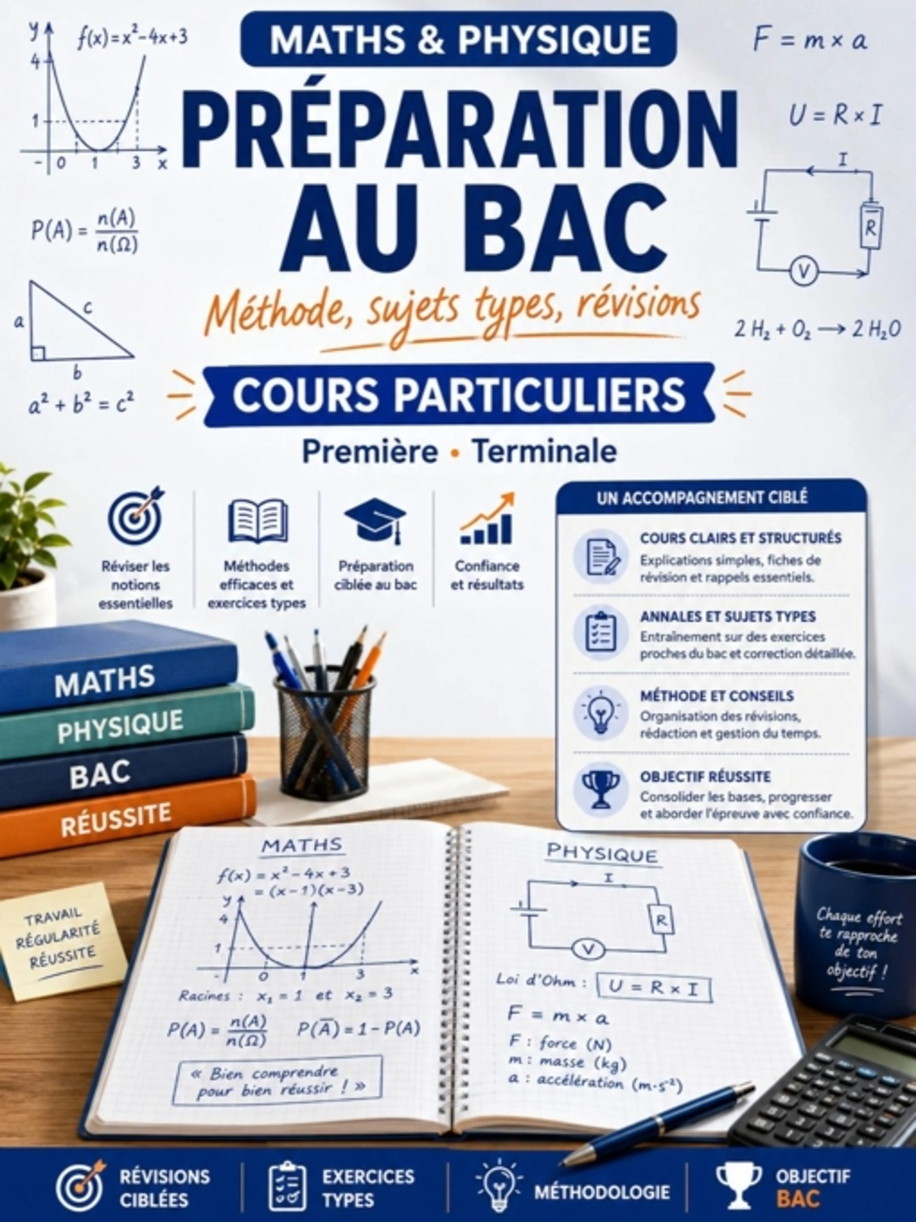 Préparation bac maths & physique — méthode, sujets types, révisions