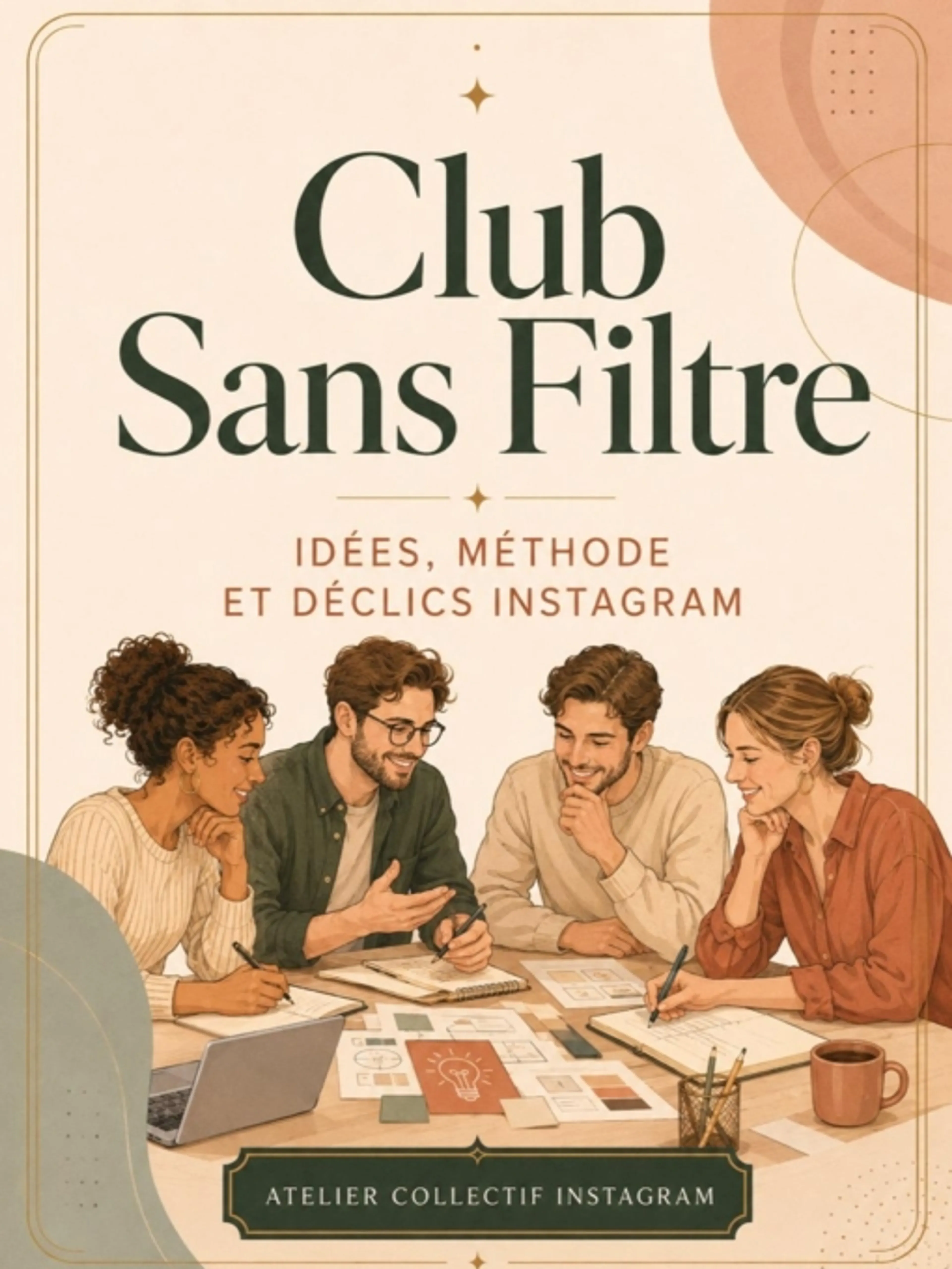 Image de présentation pour l'offre Club Sans Filtre - atelier collectif, idées et méthode Instagram par Joséphine