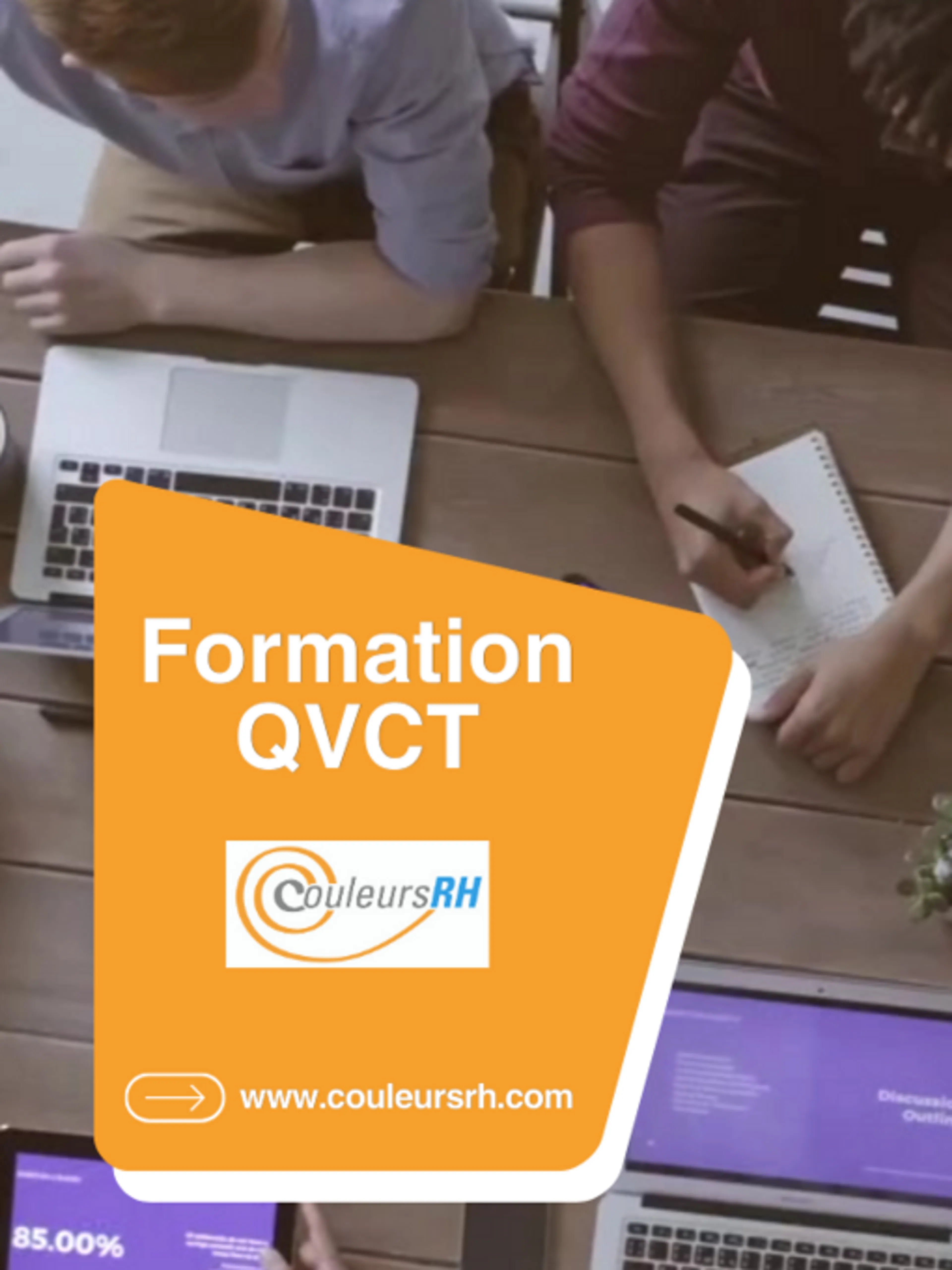 Image de présentation pour l'offre Niv.1 + Niv.2 : Qualité de Vie et Conditions de Travail (QVCT) et développement des compétences managériales : construire son plan d'action par Stérenn - Couleurs RH