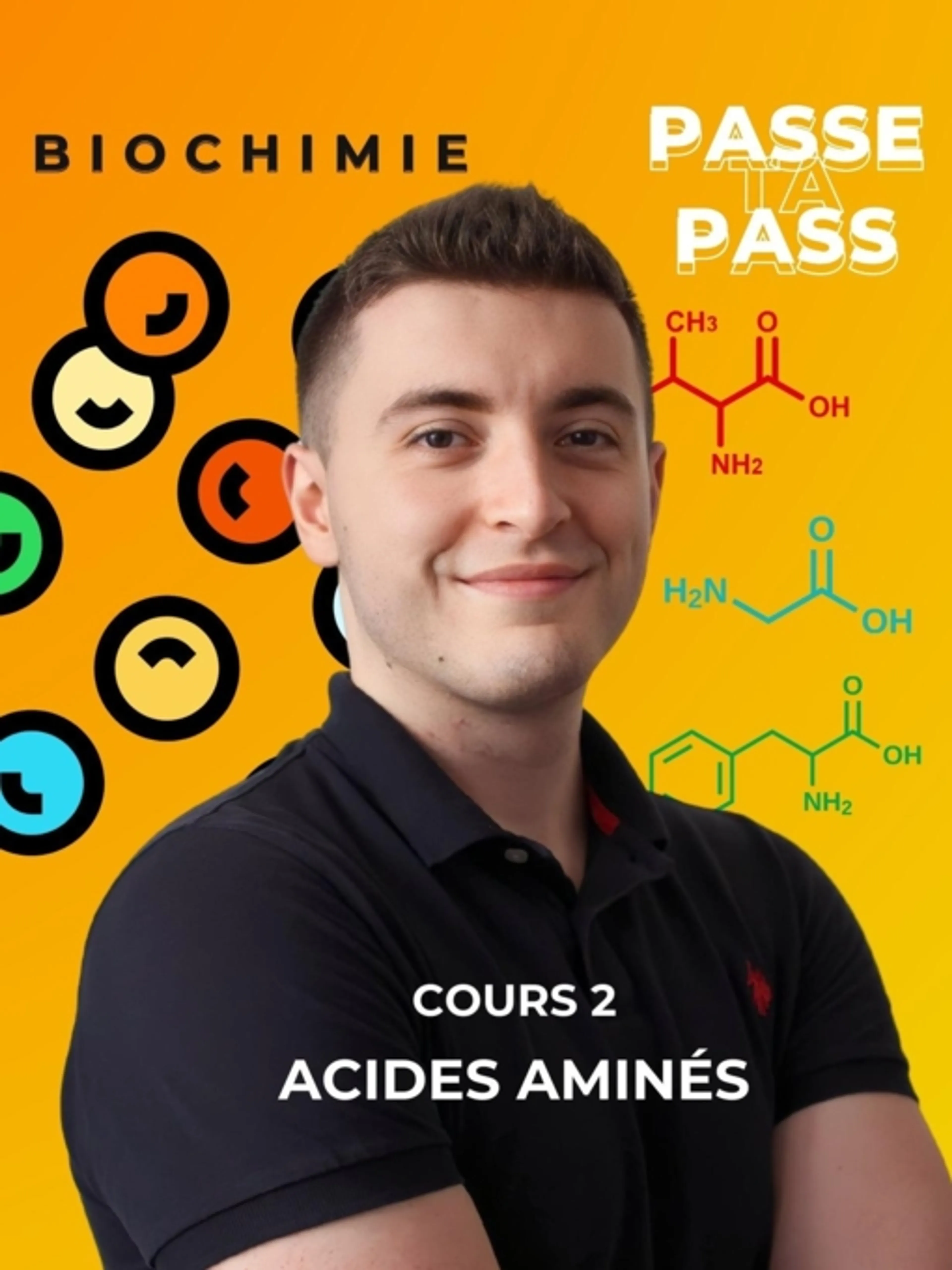 Image de présentation pour l'offre BIOCHIMIE 2 : Les Acides Aminés
Structure, Chimie et Classification selon les résidus par Passe Ta Pass