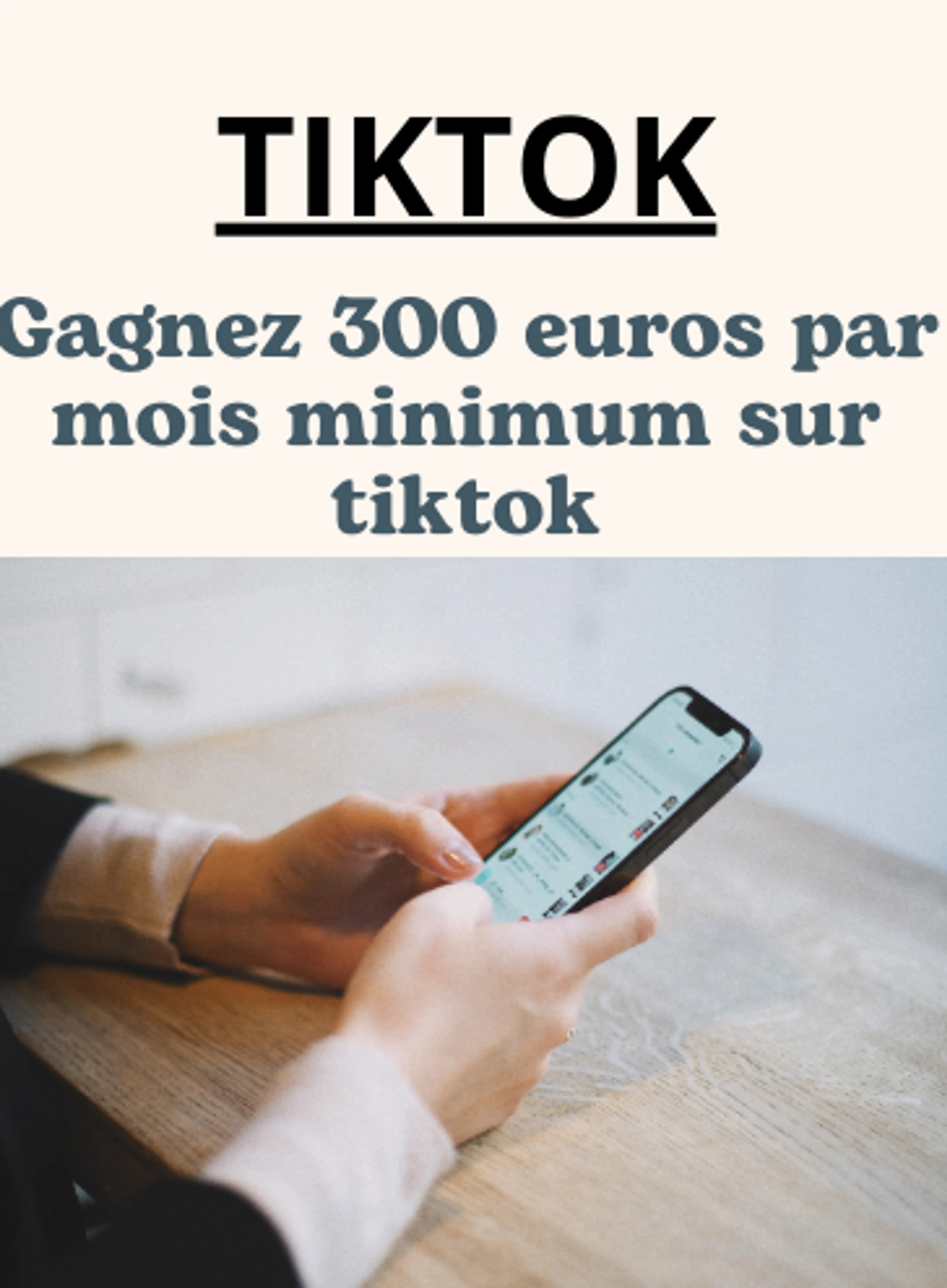 Image de présentation pour l'offre Gagnez minimum 300€ par mois sur TikTok avec notre Masterclass ! par Entraide