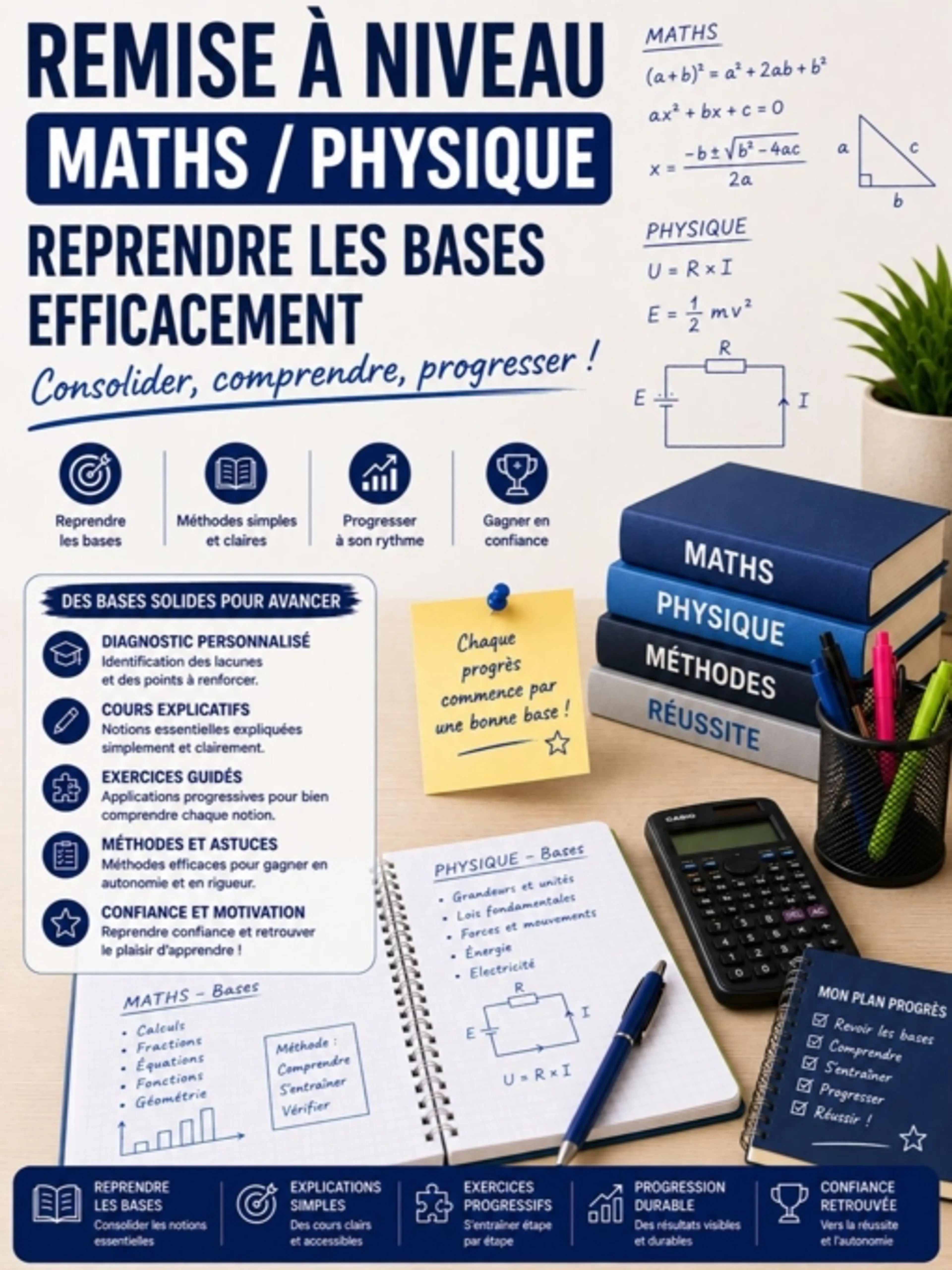 Remise à niveau maths / physique — reprendre les bases efficacement