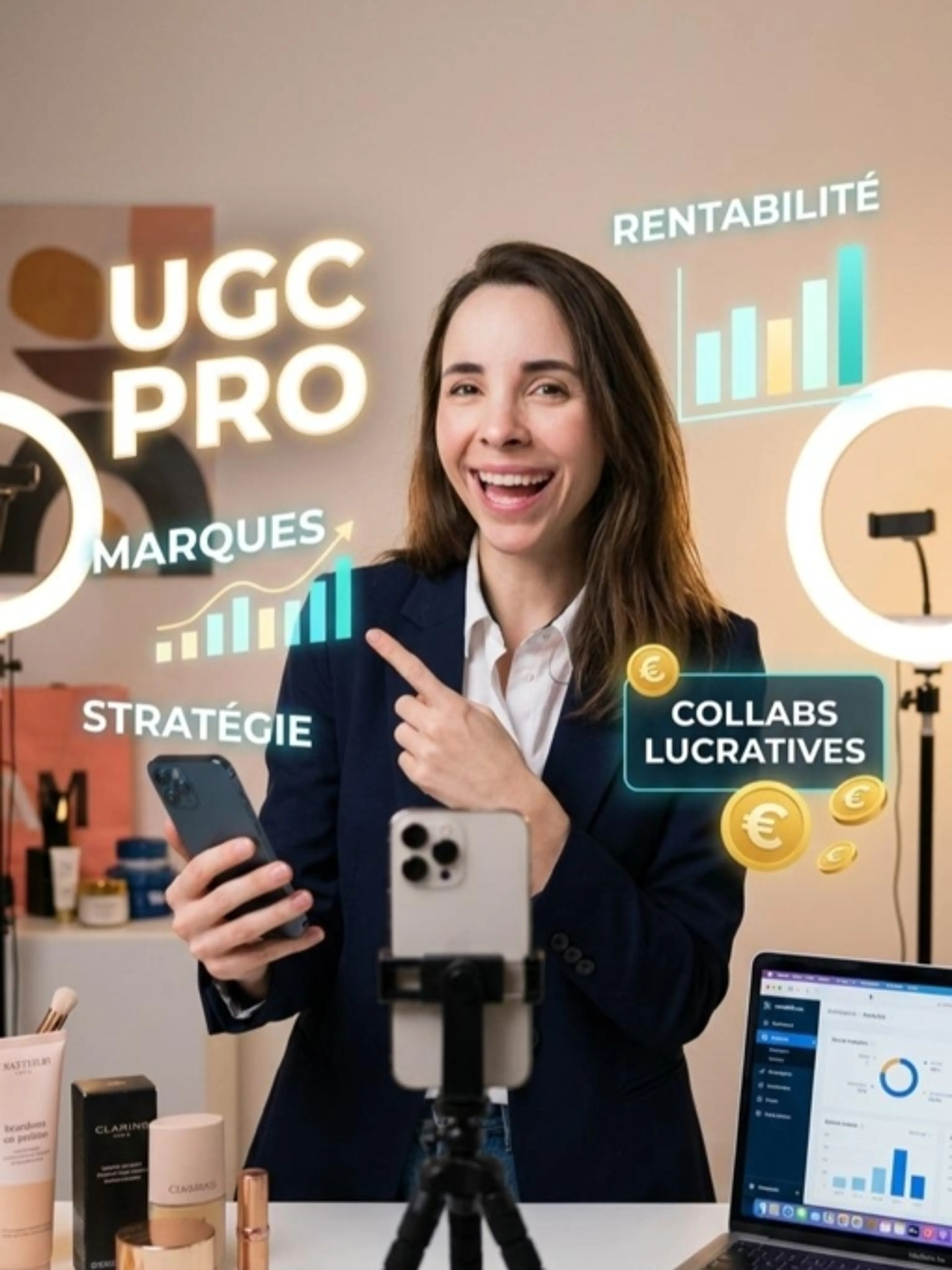 Image de présentation pour l'offre Deviens une UGC Pro : Stratégie, Marques & Rentabilité 💰 par Marie