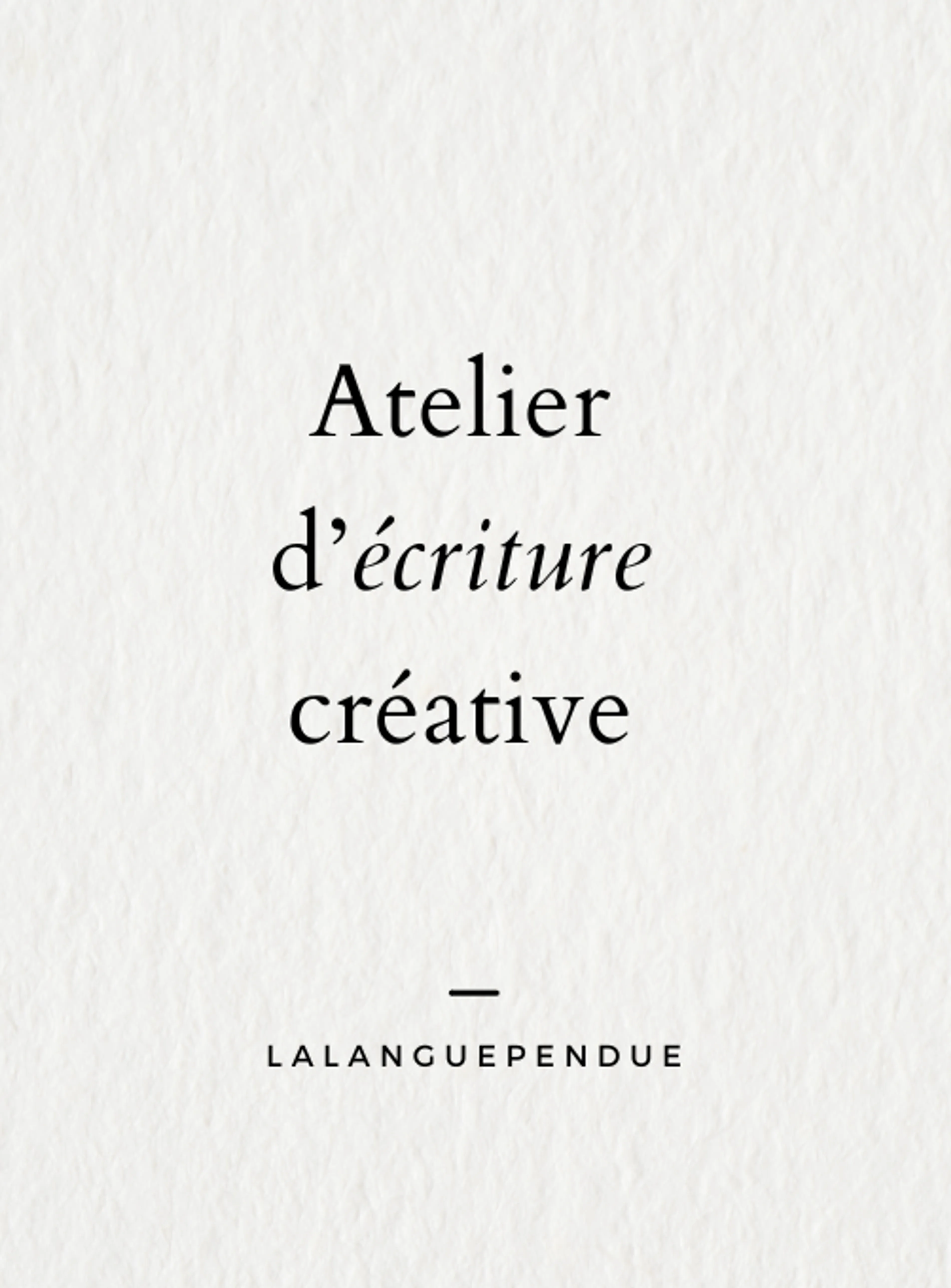 Image de présentation pour l'offre Atelier d'écriture créative par Candice