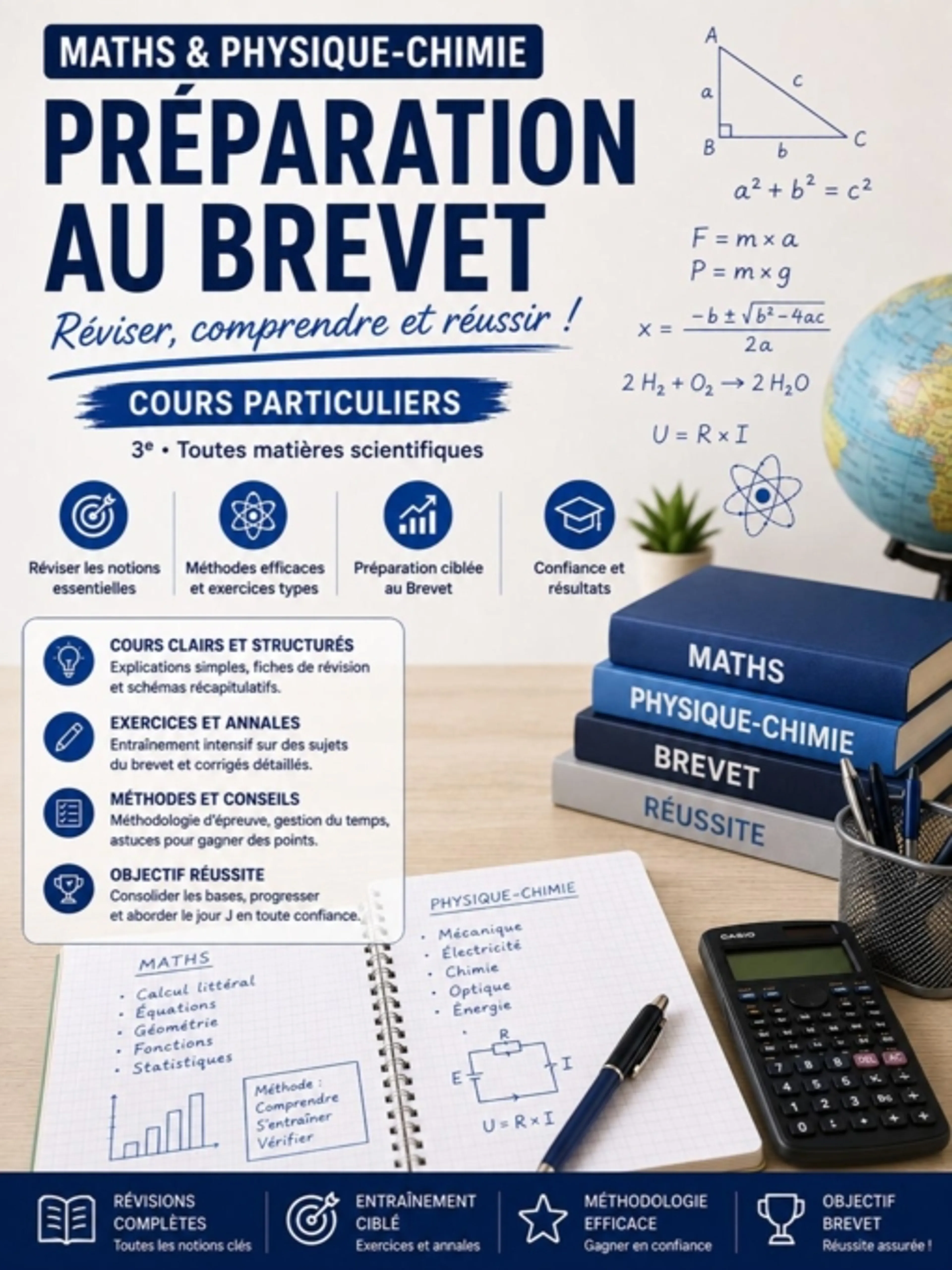 Préparation brevet — maths et physique-chimie avec méthode