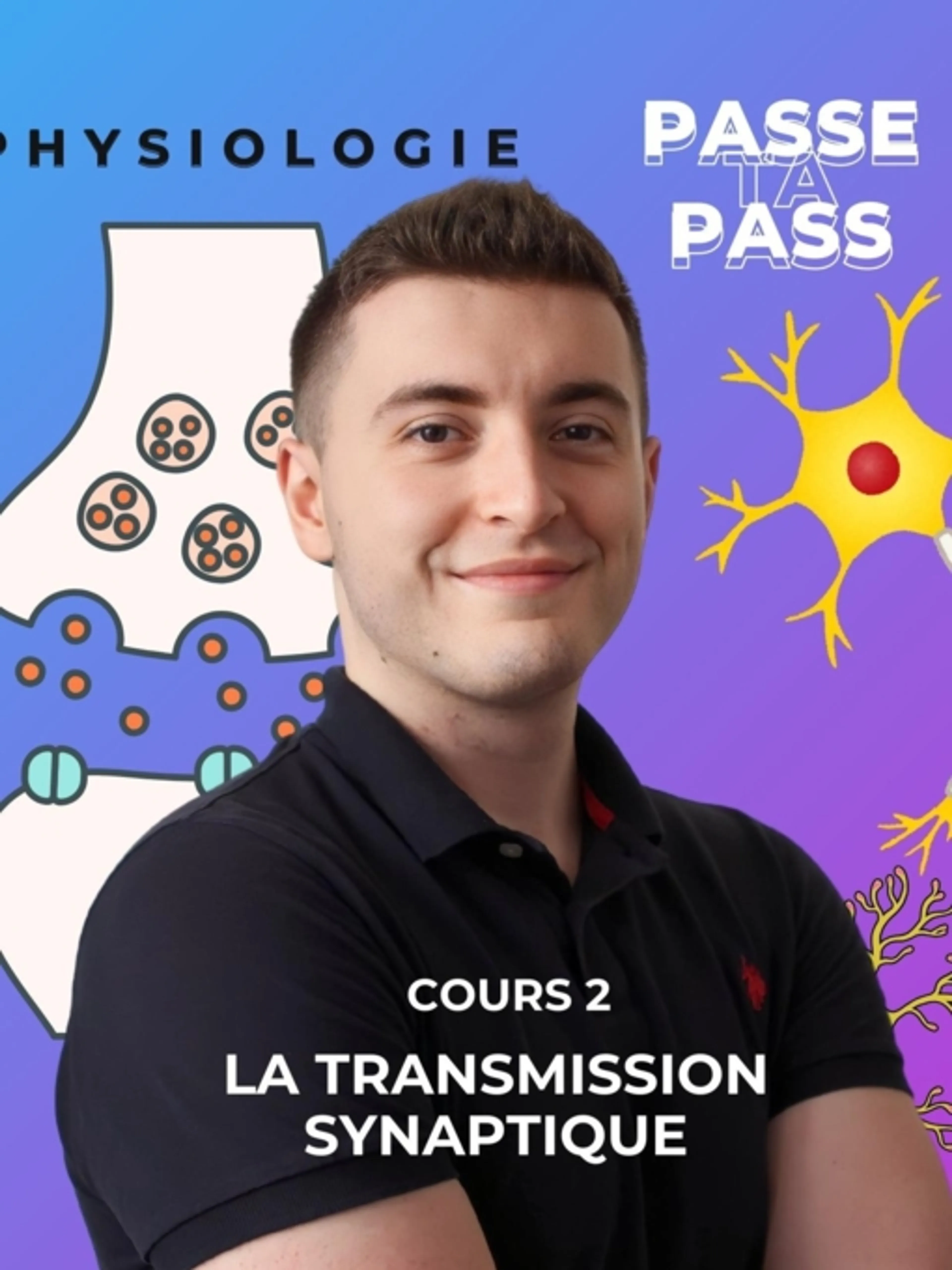 Image de présentation pour l'offre PHYSIOLOGIE 2 : Transmission synaptique
Anatomie de la synapse, neurotransmission, synapses excitatrices et inhibitrices par Passe Ta Pass