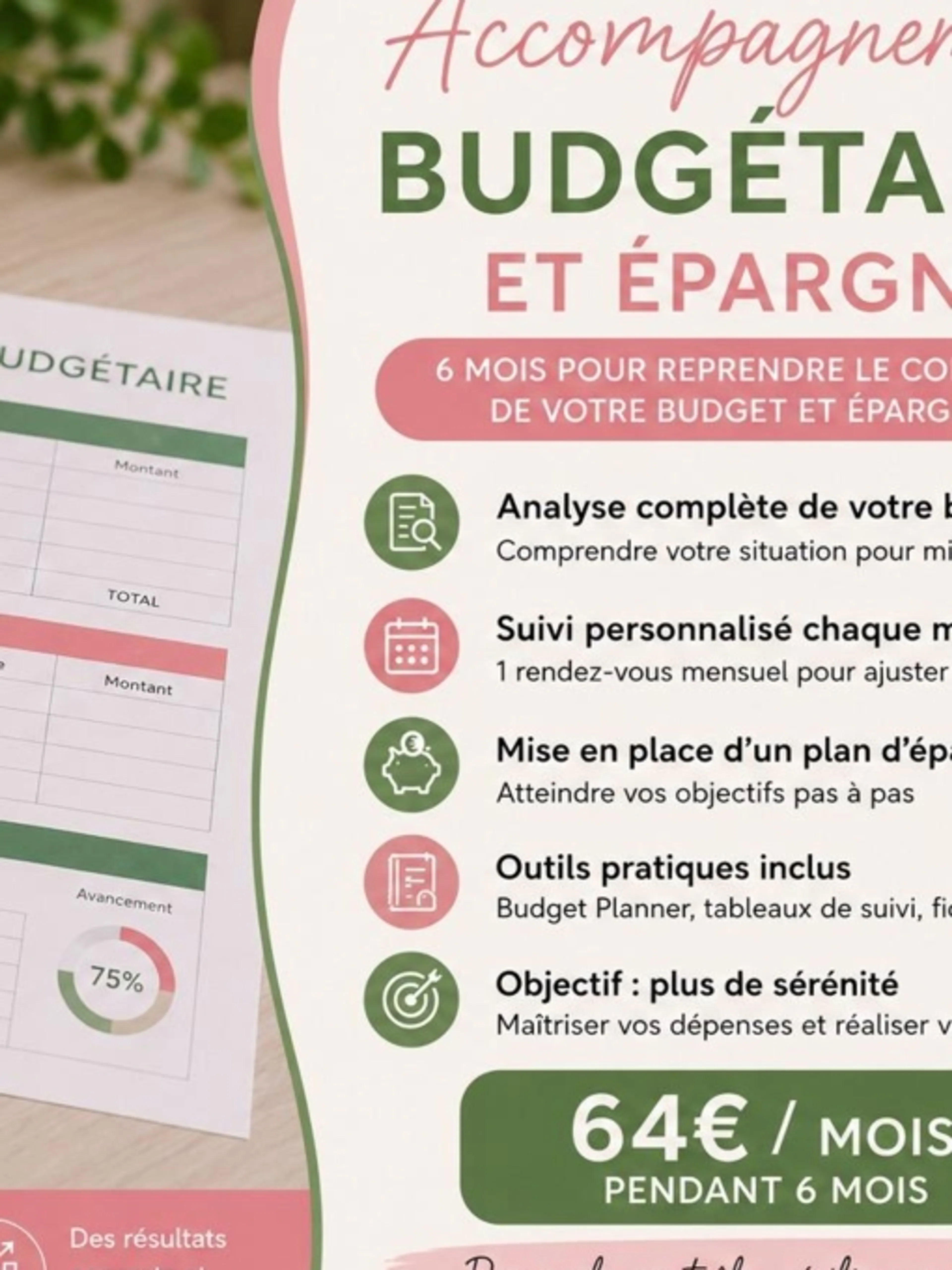 Image de prĂ©sentation pour l'offre MaĂźtrise ton budget, atteins tes objectifs ! đ° par Mirella