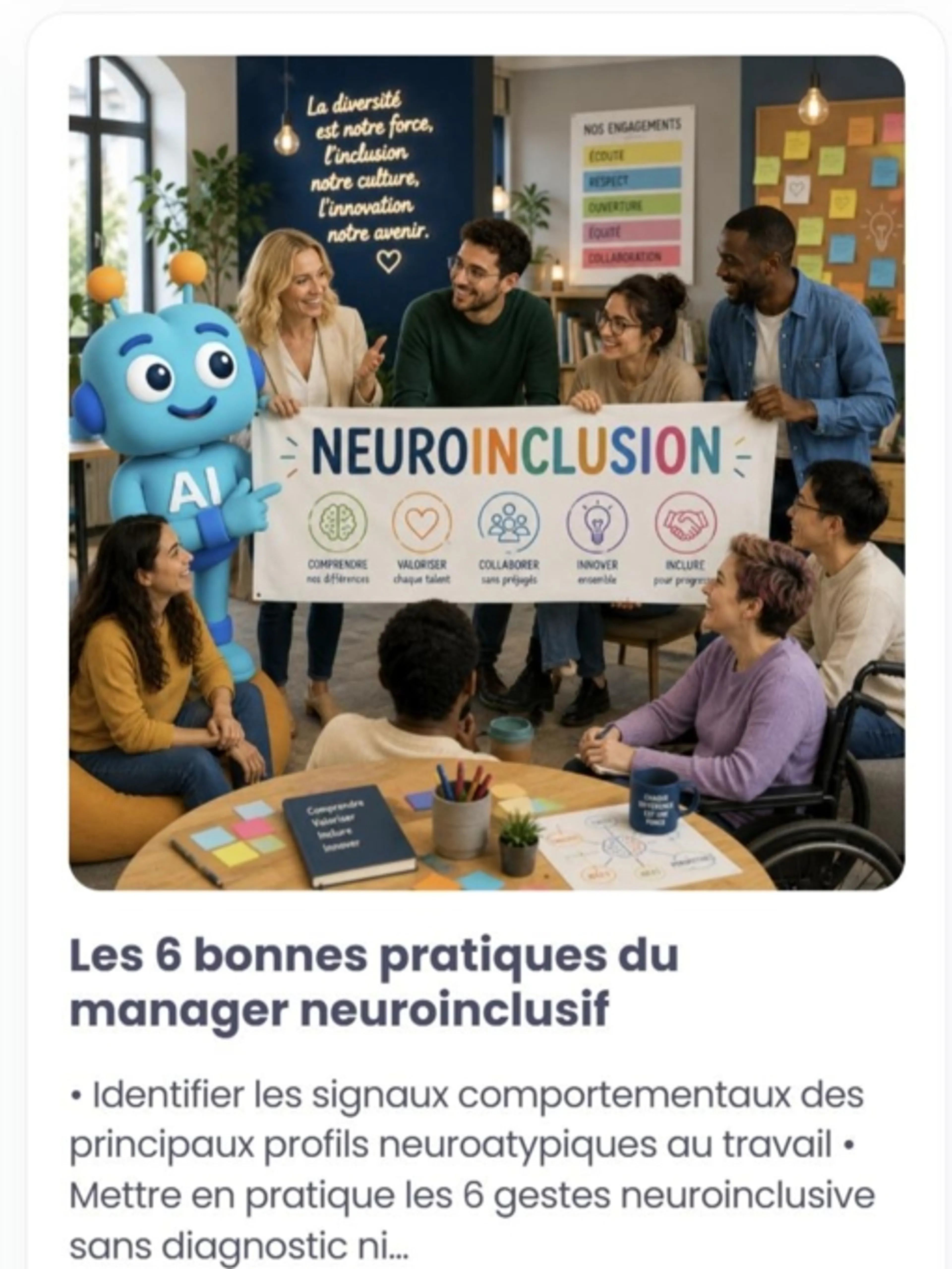 Image de présentation pour l'offre Manager neuroinclusif : 6 pratiques pour adapter votre leadership (2 ateliers de 2h) par Jenny Augias