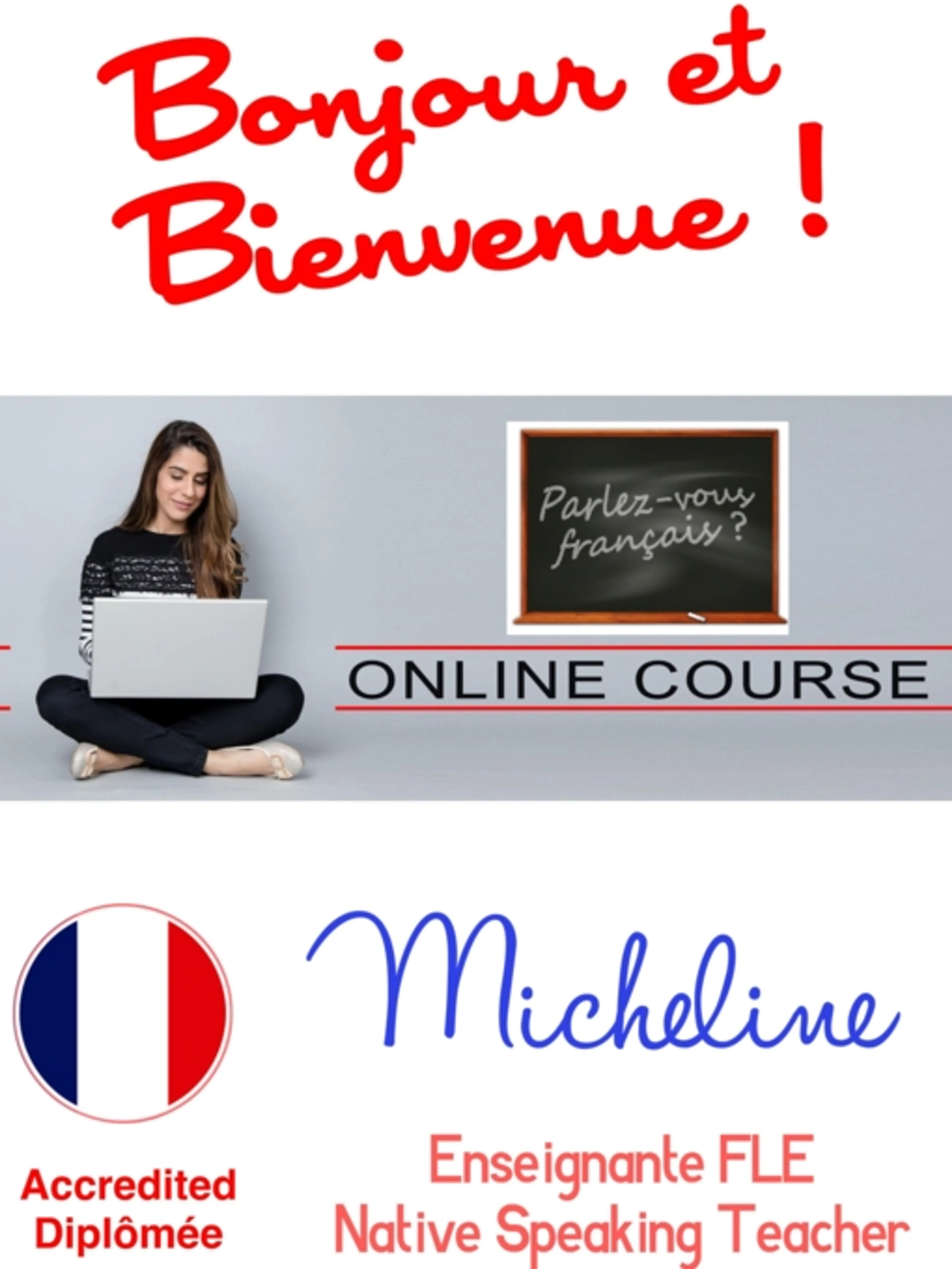 Image de présentation pour l'offre Prononciation en français avec un prof certifié FLE ! par Micheline